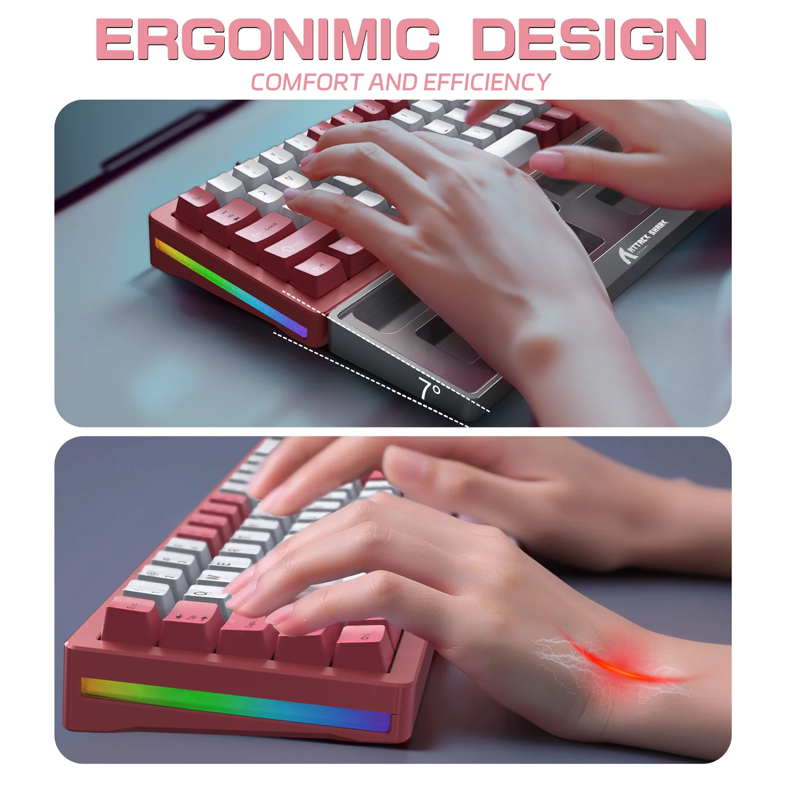ATTACK SHARK Aluminum Alloy Wrist Rest with Partition Storage Case - Image 12