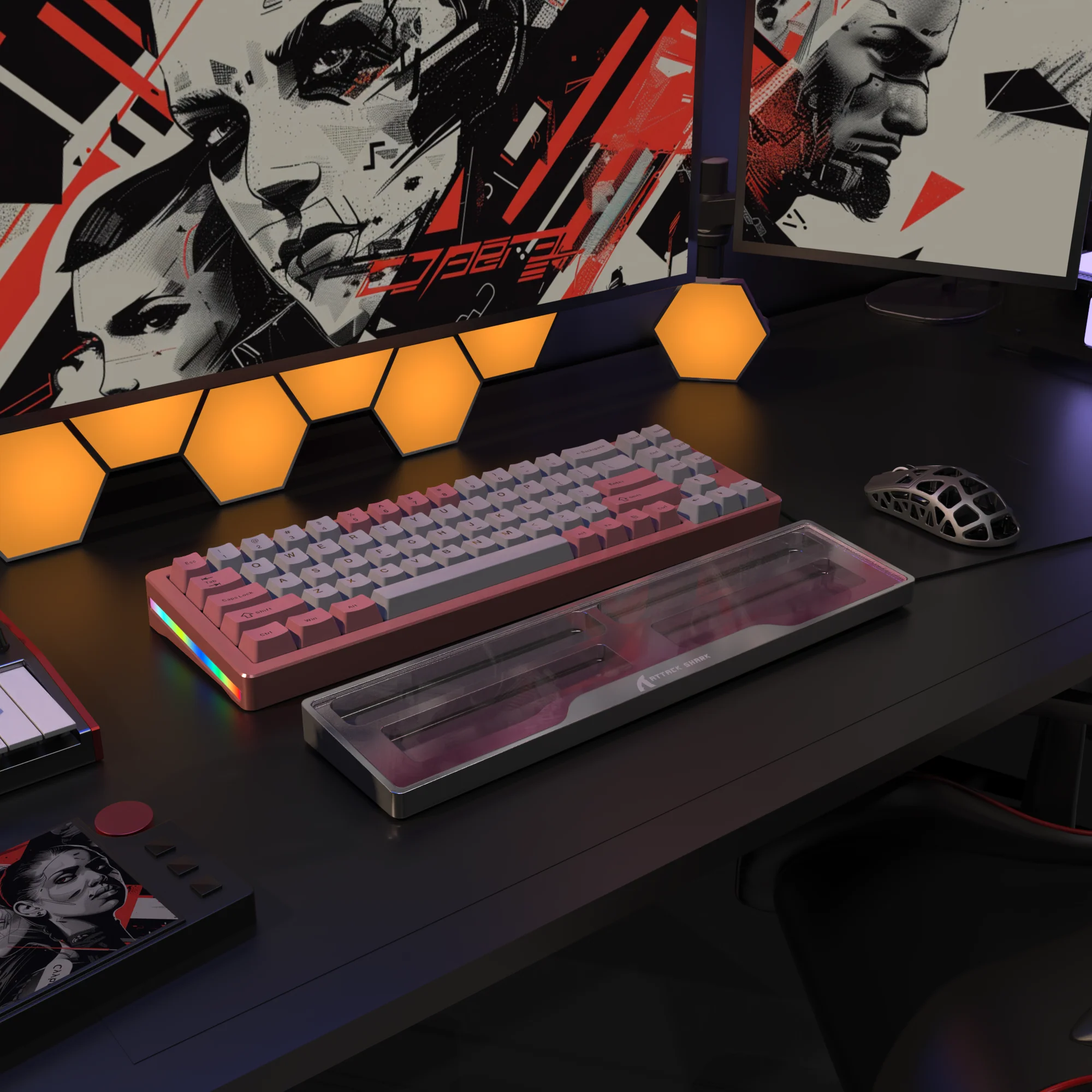 ATTACK SHARK Aluminum Alloy Wrist Rest with Partition Storage Case - Image 18