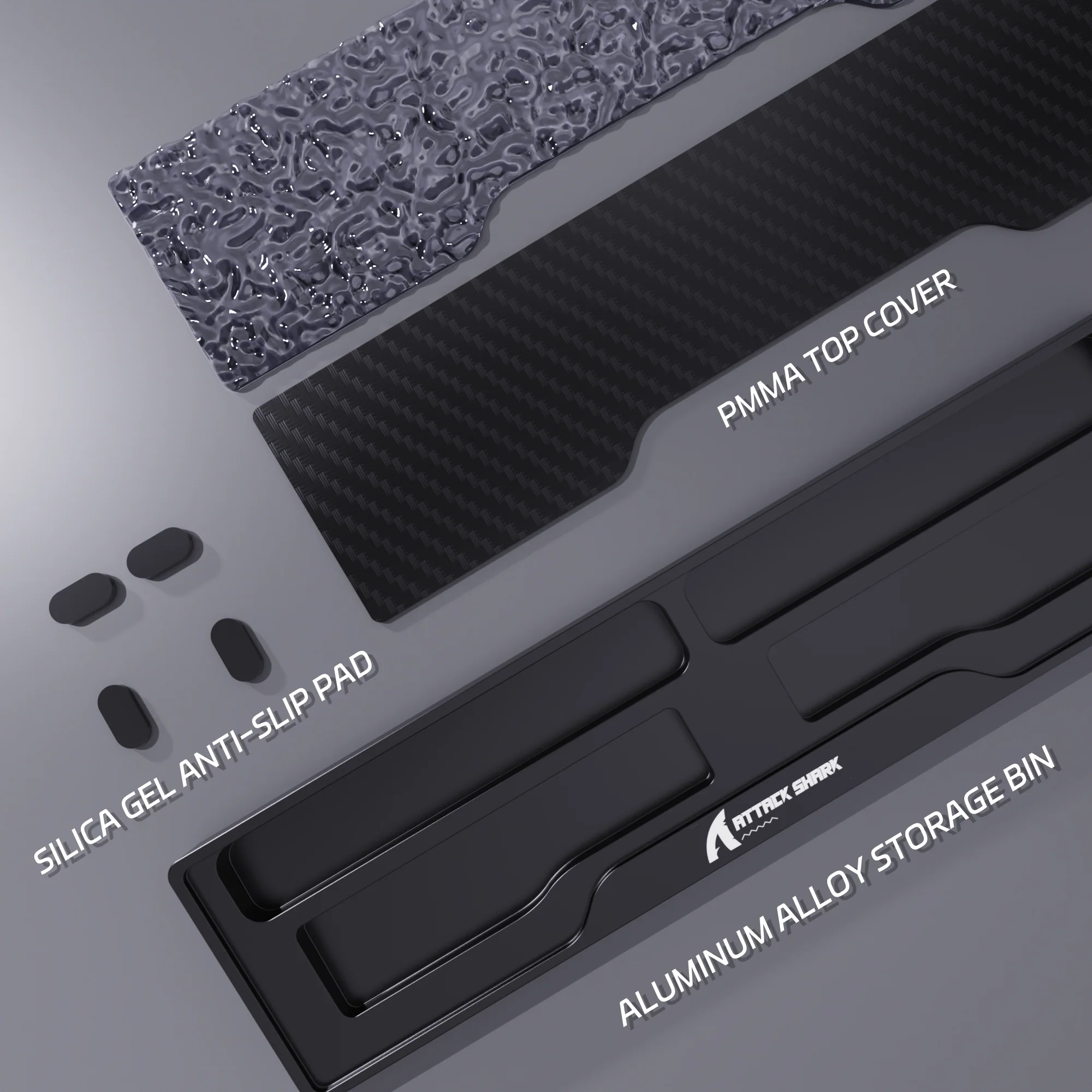 ATTACK SHARK Aluminum Alloy Wrist Rest with Partition Storage Case - Image 7