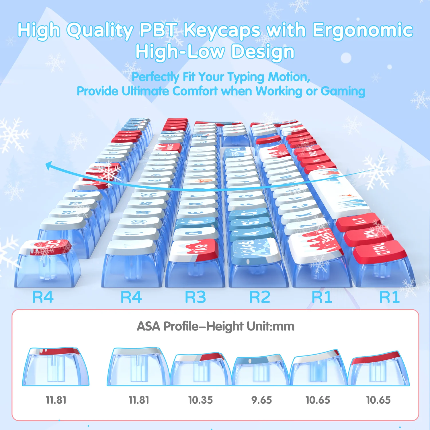ATTACK SHARK 120 Keys PBT Dye-Sublimation Pudding Keycaps Set - Image 16