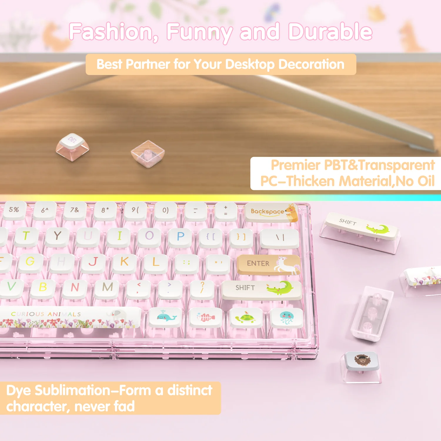 ATTACK SHARK 120 Keys PBT Dye-Sublimation Pudding Keycaps Set - Image 28