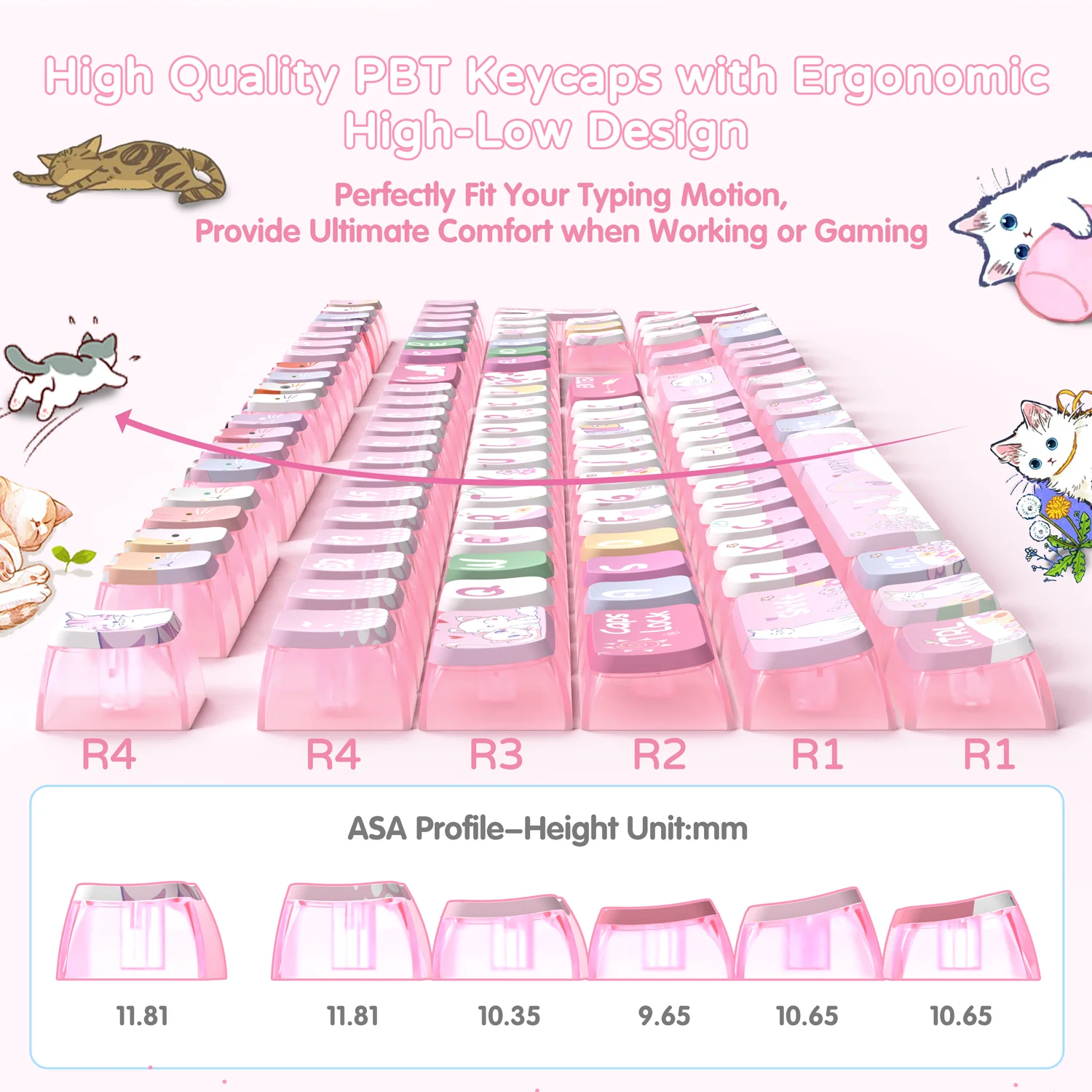 ATTACK SHARK 120 Keys PBT Dye-Sublimation Pudding Keycaps Set - Image 6