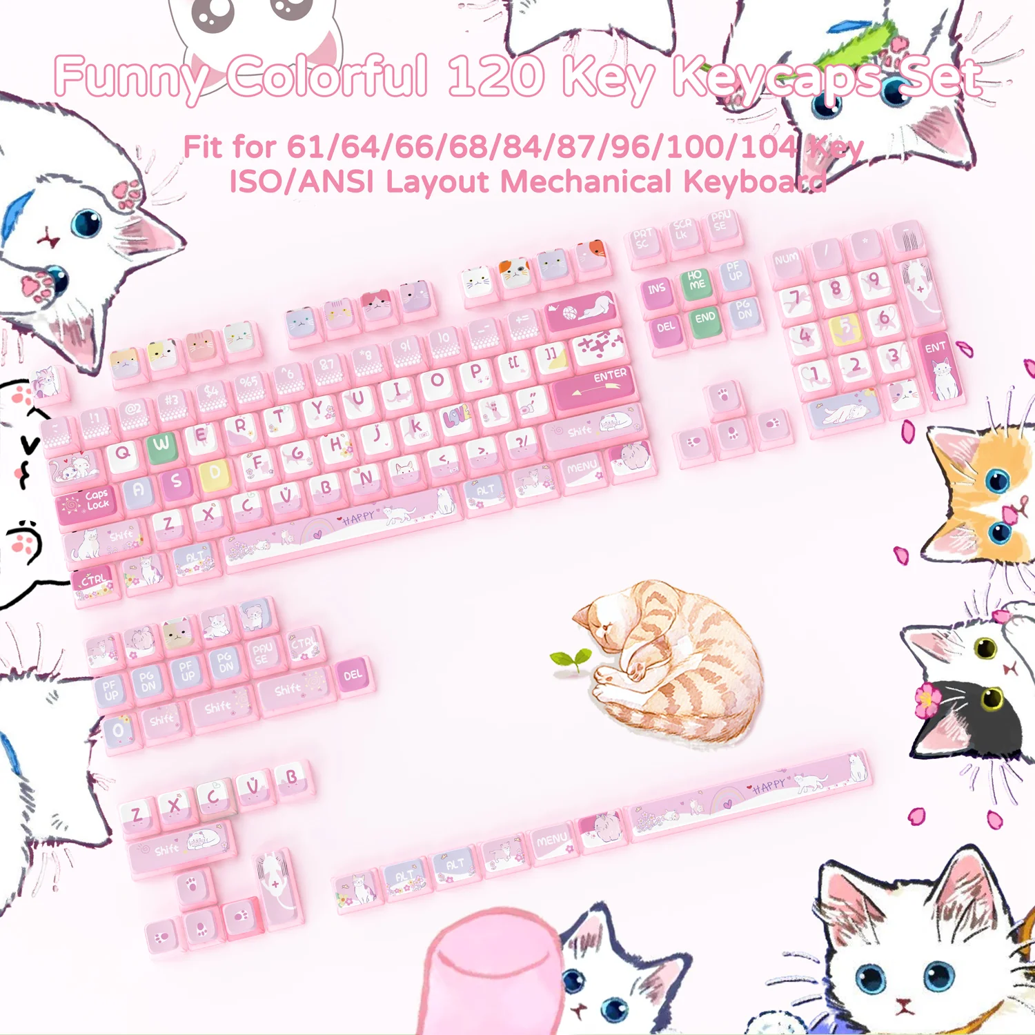 ATTACK SHARK 120 Keys PBT Dye-Sublimation Pudding Keycaps Set - Image 7