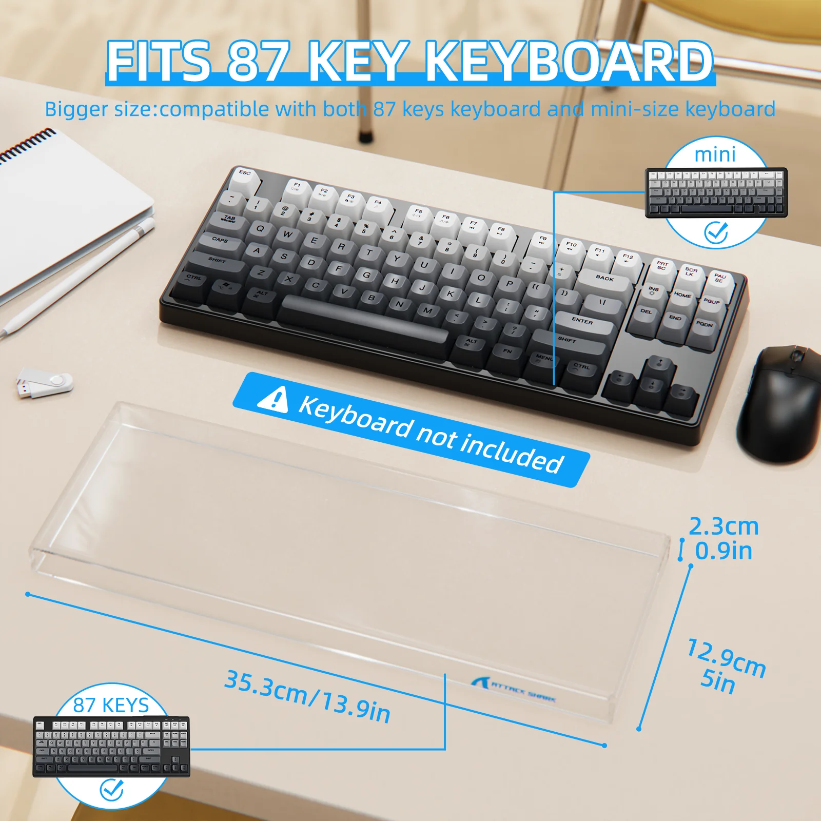 ATTACK SHARK 87 Keys Keyboard Dust Cover - Image 4