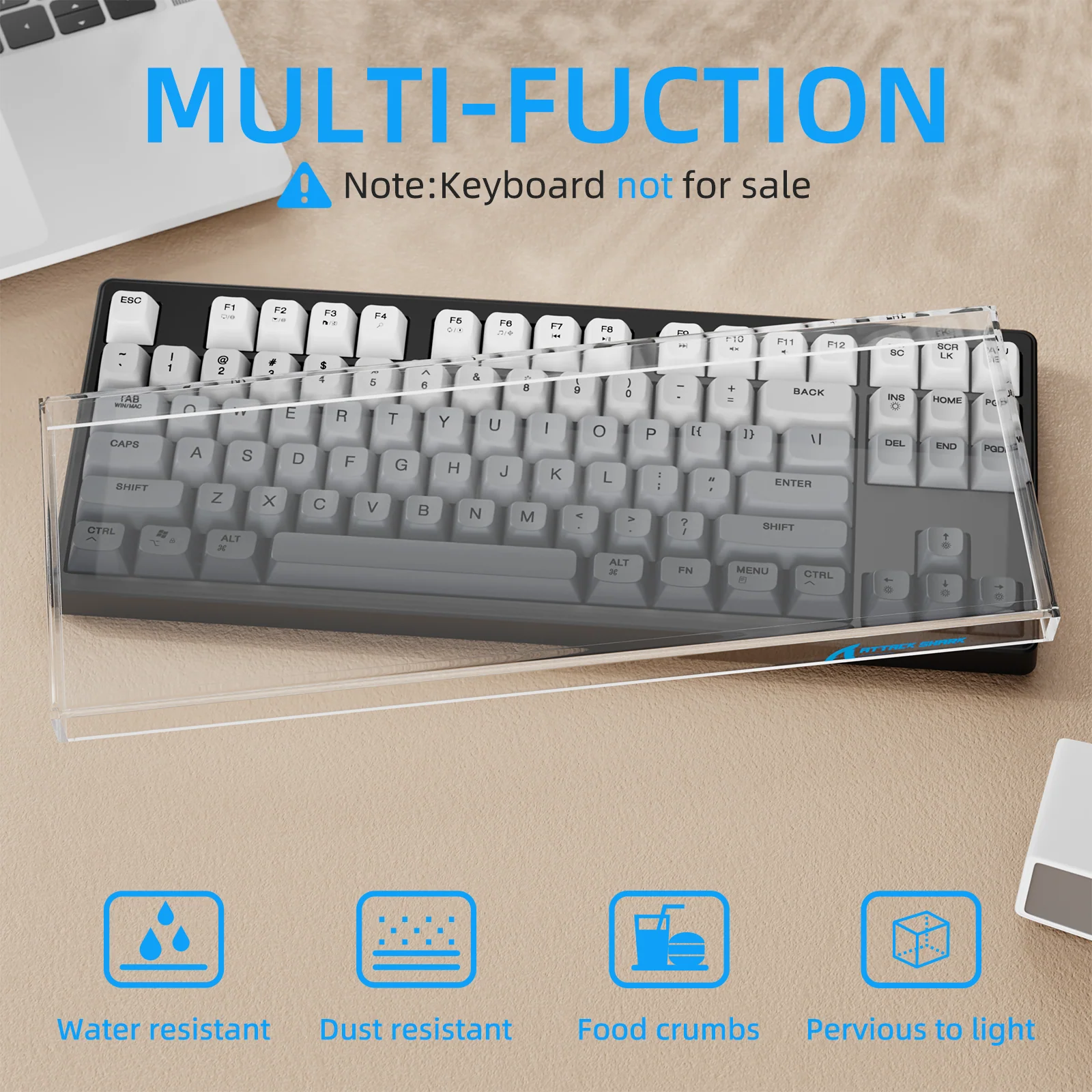 ATTACK SHARK 87 Keys Keyboard Dust Cover - Image 5