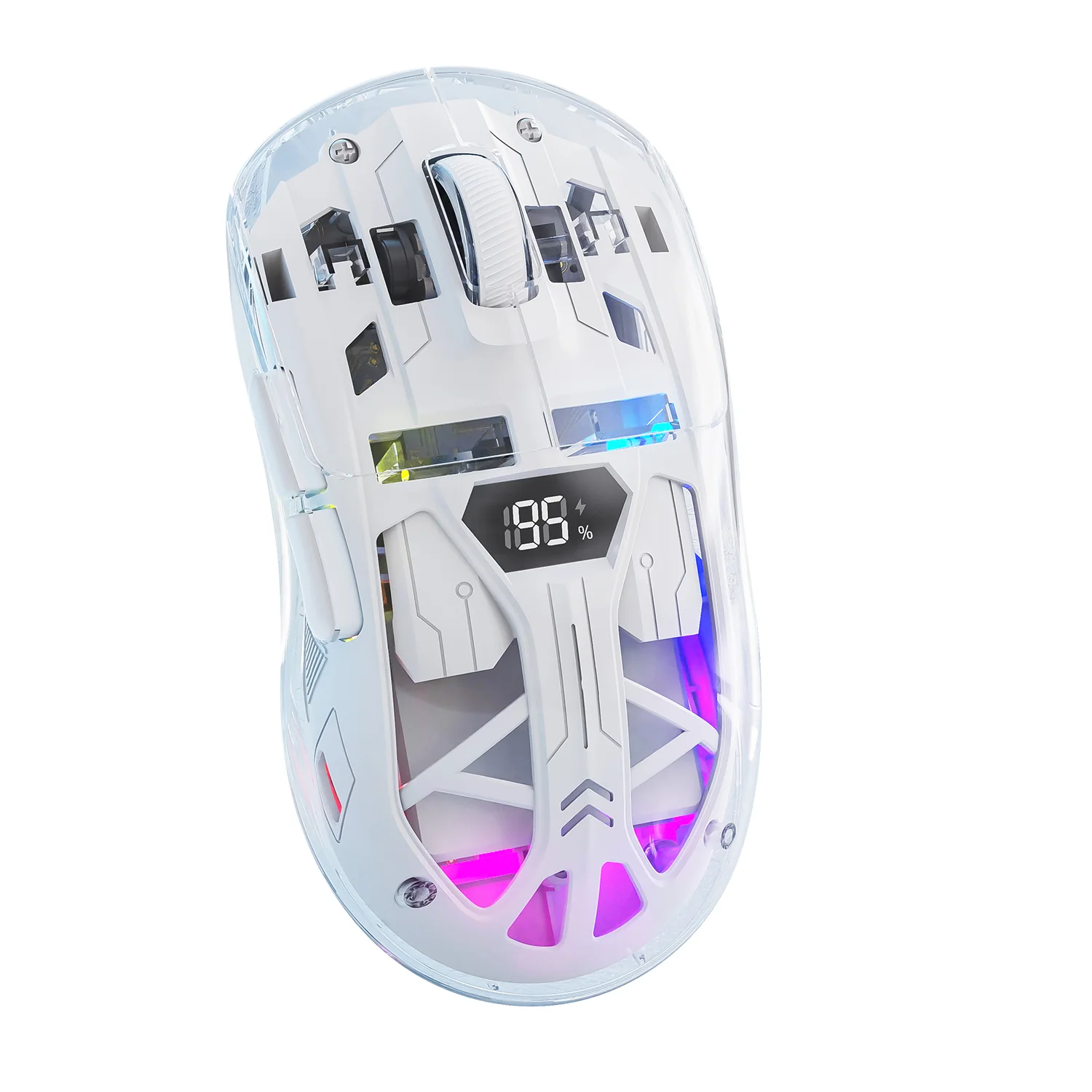 ATTACK SHARK A2 Transparent RGB Wireless Mouse with Battery Level Display - Image 3