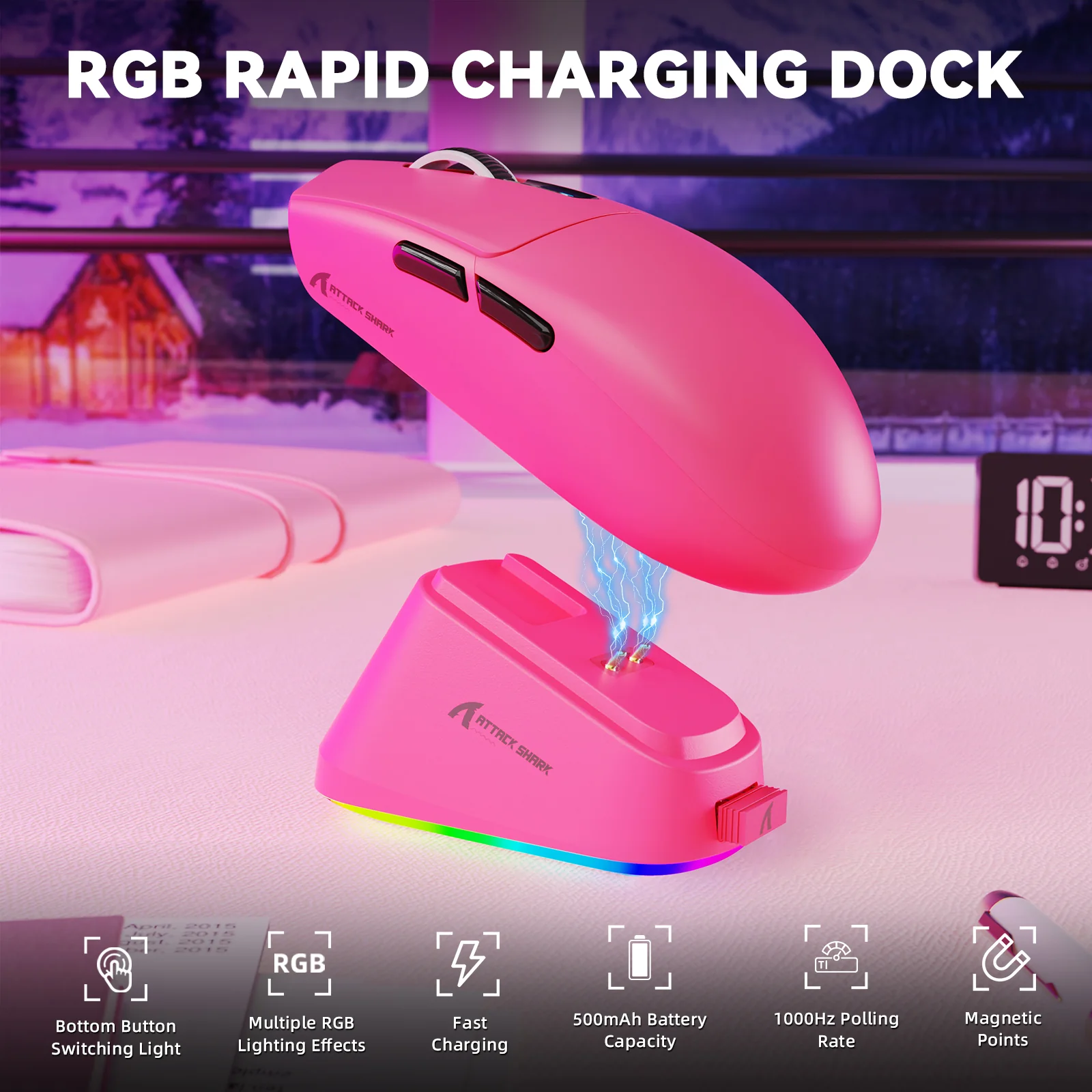 ATTACK SHARK G3PRO Tri-mode Wireless Gaming Mouse with Charge Dock 25000 DPI Ultra Lightweight - Image 20