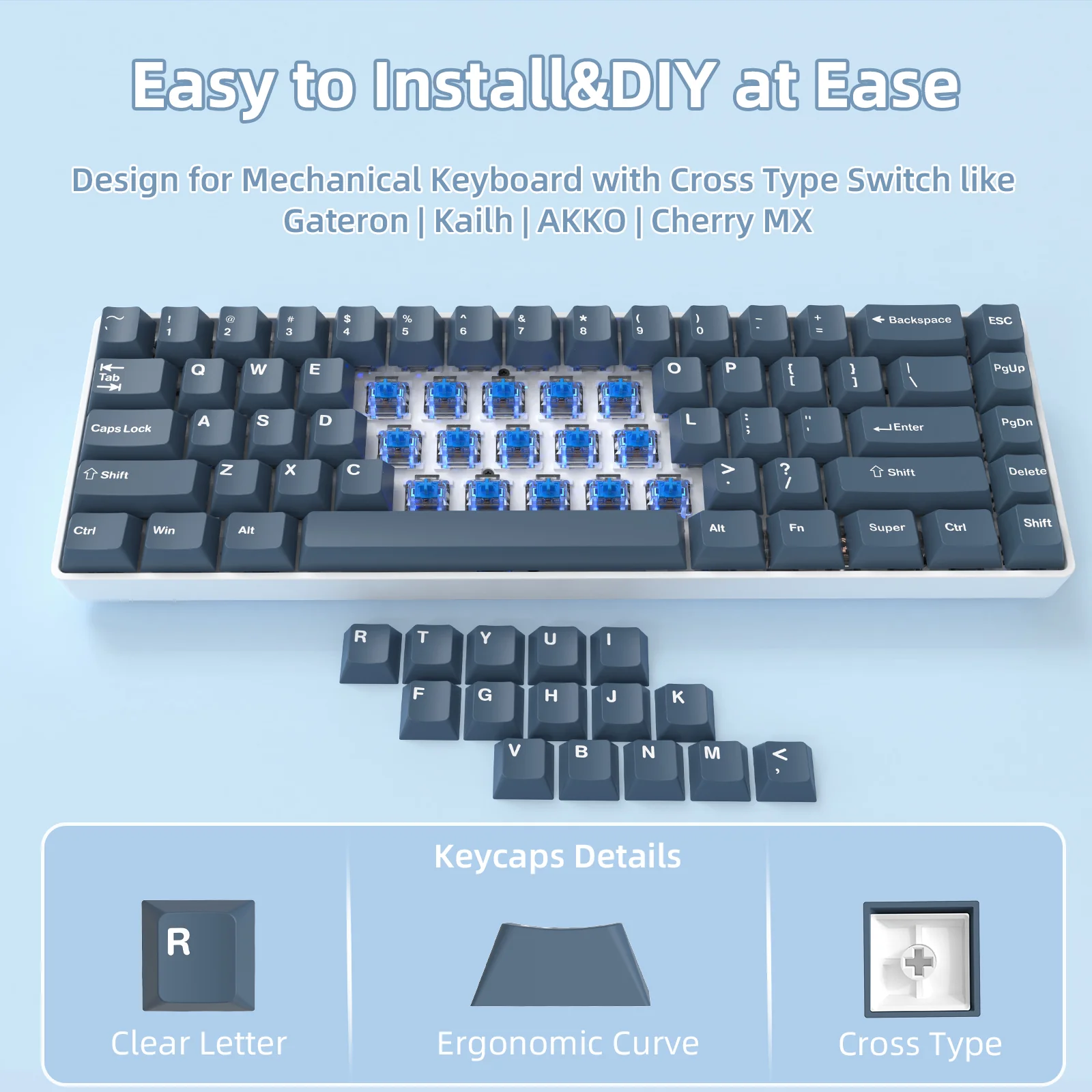ATTACK SHARK PBT Keycaps Full Keycap Set - Image 11