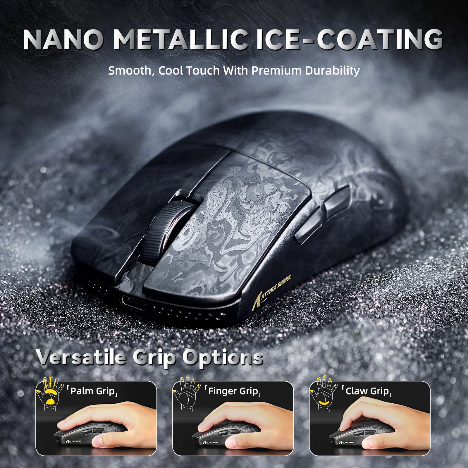 ATTACK SHARK R11 ULTRA Carbon Fiber Wireless 8K PAW3950MAX Gaming Mouse with C06 Ultra LED Cable - Image 8