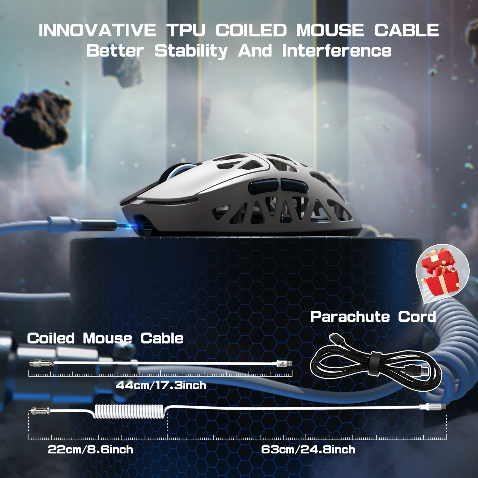 ATTACK SHARK R2 Magnesium Alloy PAW3950 Gaming Mouse 8K with Mouse Coiled Cable (Not Include the Charging Dock) - Image 27