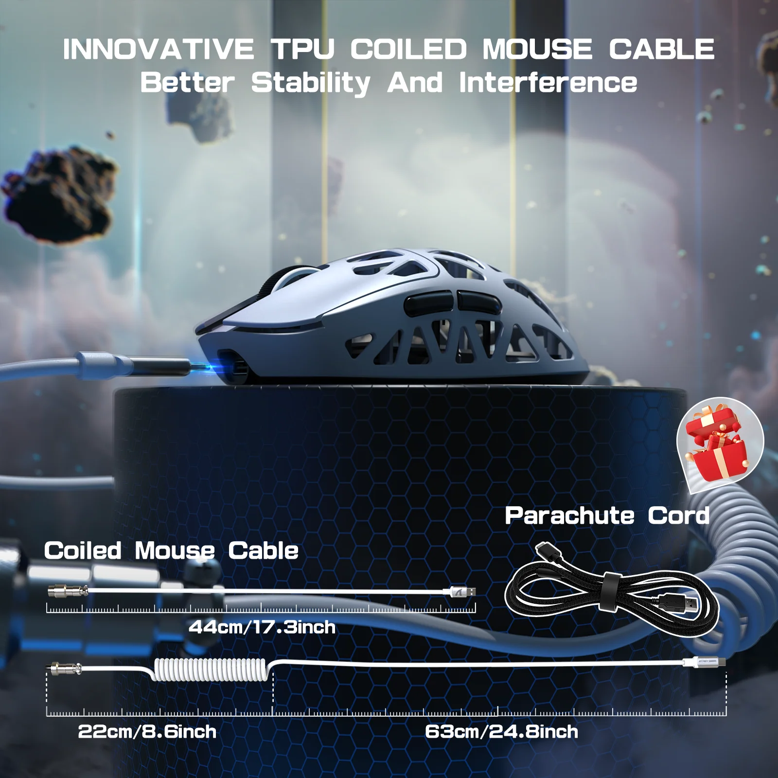 ATTACK SHARK R2 Magnesium Alloy PAW3950 Gaming Mouse 8K with Mouse Coiled Cable (Not Include the Charging Dock) - Image 43