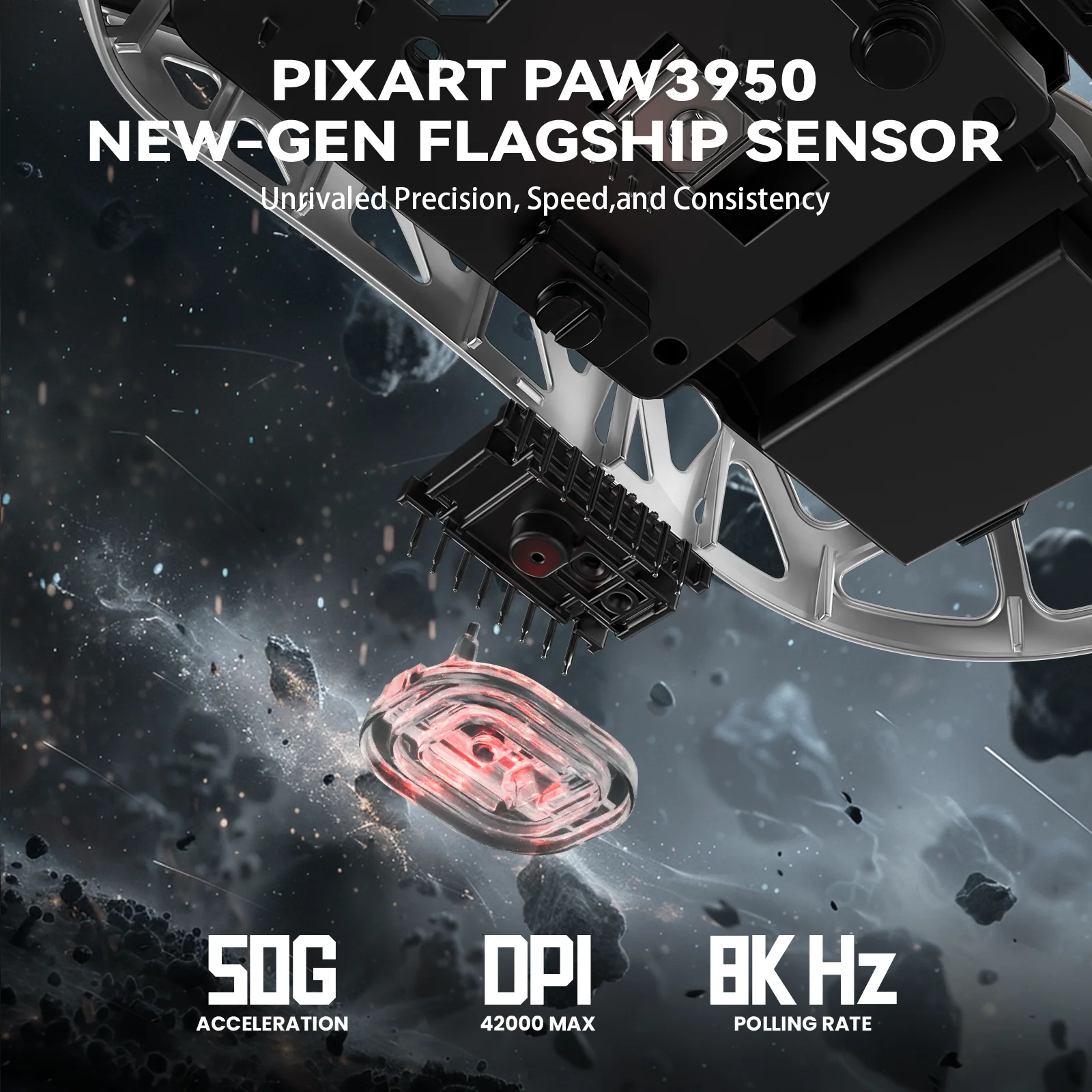 ATTACK SHARK R2 Magnesium Alloy PAW3950 Gaming Mouse 8K with Mouse Coiled Cable (Not Include the Charging Dock) - Image 45