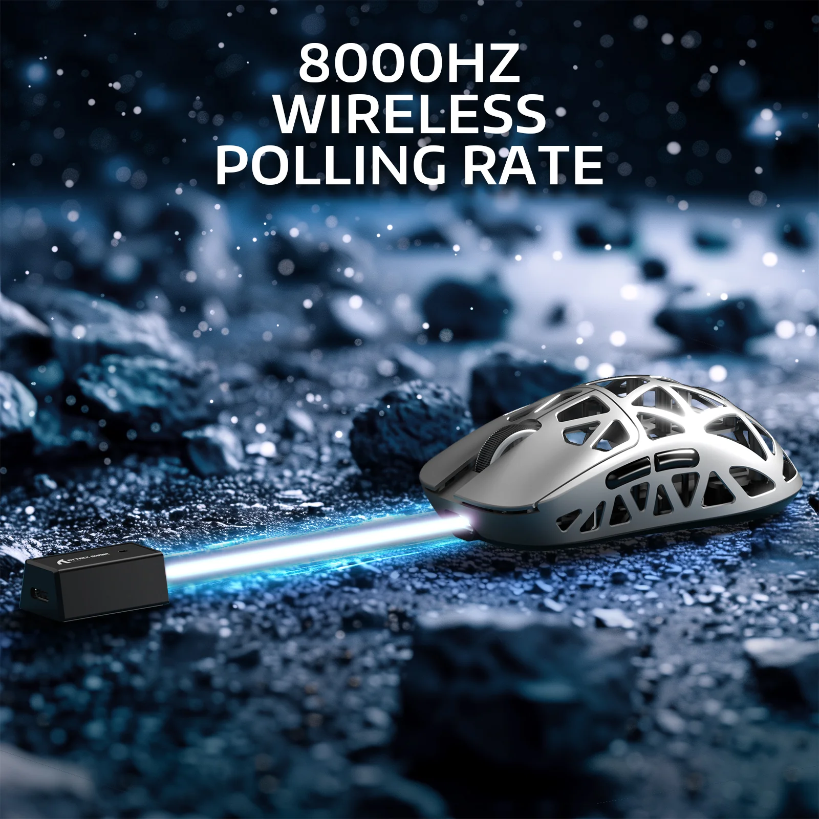 ATTACK SHARK R2 Magnesium Alloy PAW3950 Gaming Mouse 8K with Mouse Coiled Cable (Not Include the Charging Dock) - Image 5
