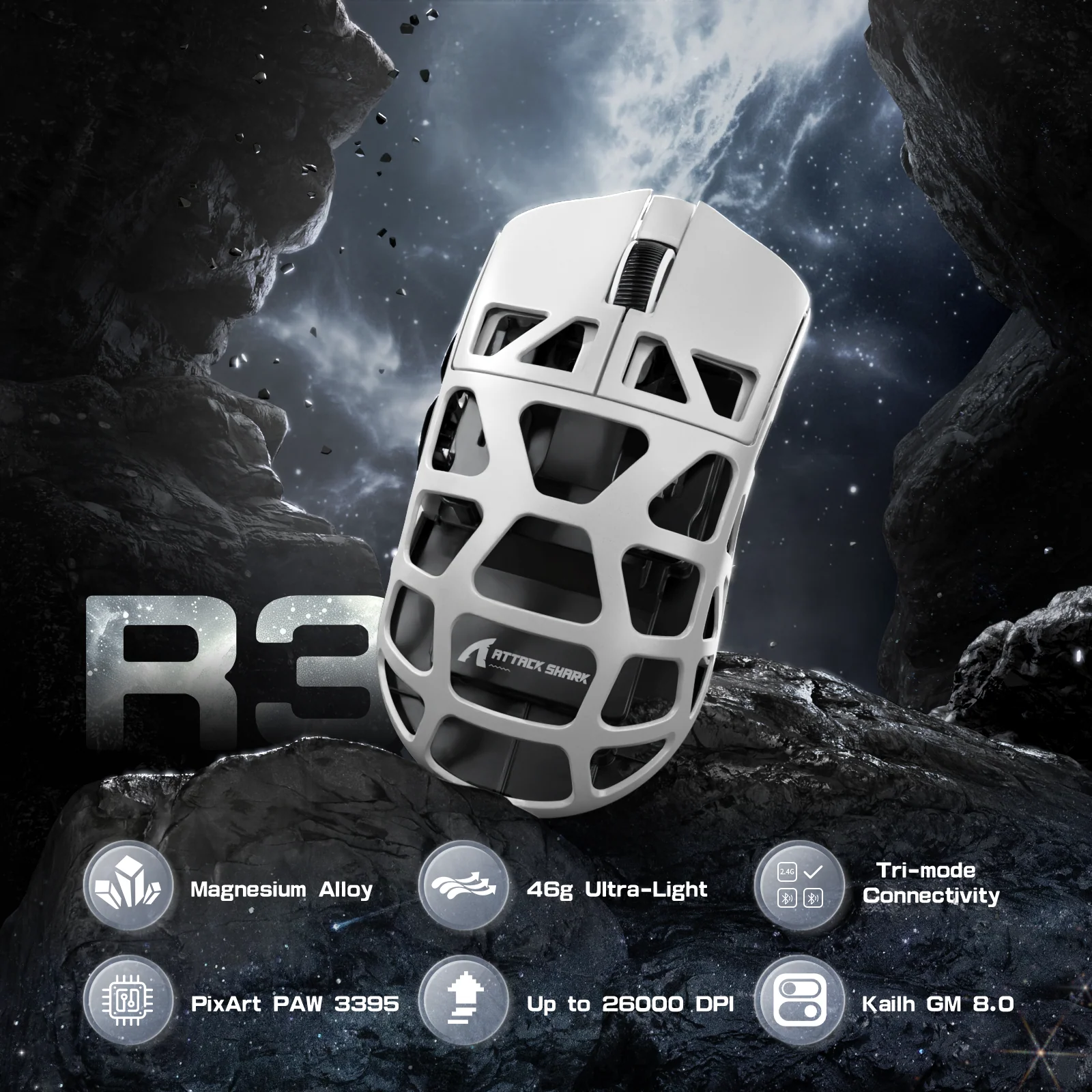 ATTACK SHARK R3 Magnesium Alloy Gaming Mouse 8K - Image 30