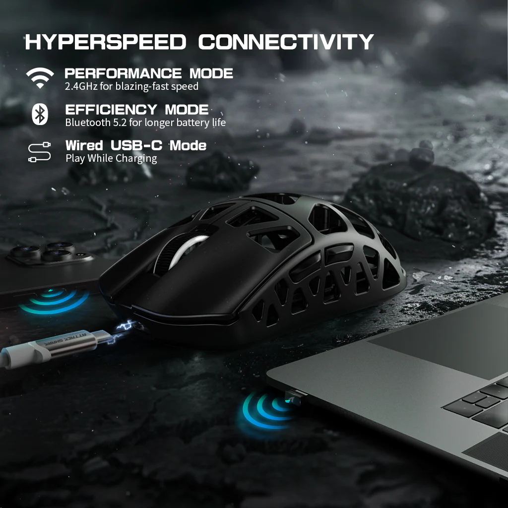 ATTACK SHARK R3 Magnesium Alloy Gaming Mouse 8K with C06 Coiled Cable - Image 23