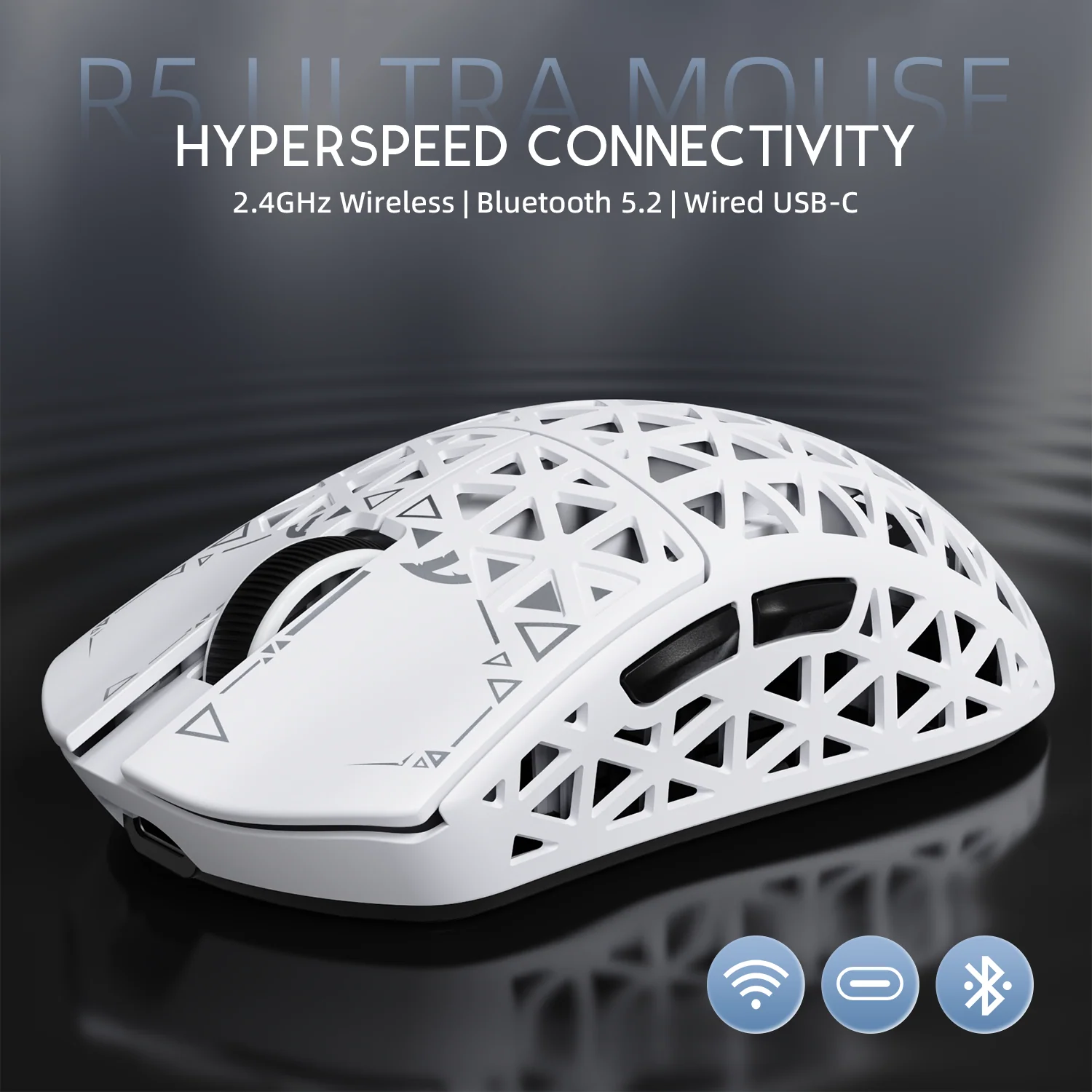 ATTACK SHARK R5 ULTRA Carbon Fiber Wireless 8K PAW3950MAX Gaming Mouse with 8K Coiled Cable - Image 17