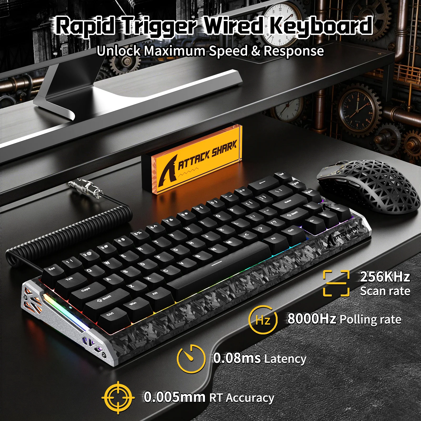 ATTACK SHARK R68 HE & R5 ULTRA Carbon Fiber Gaming Bundle With C01 ULTRA Coiled Cable - Image 21