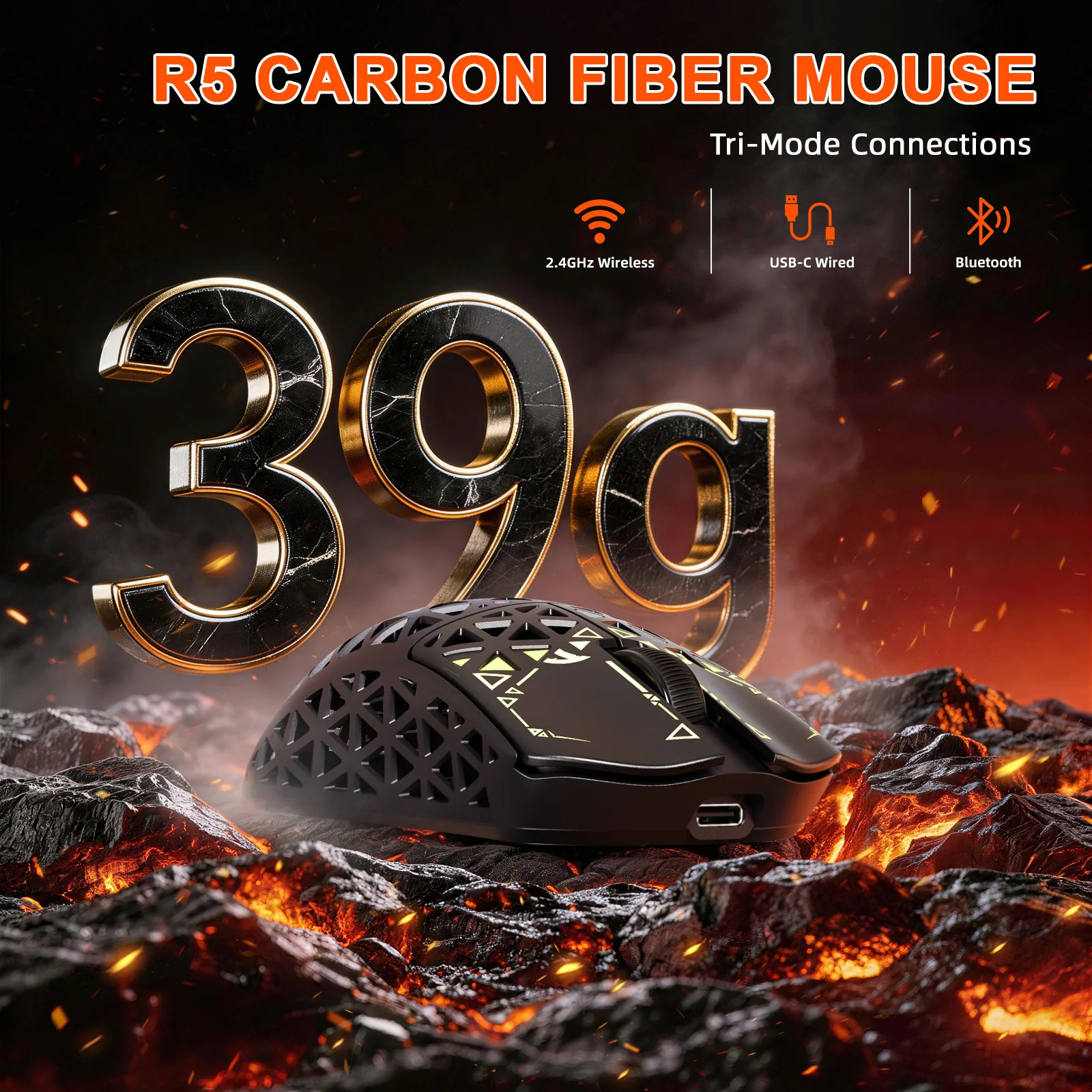 ATTACK SHARK R68 HE & R5 ULTRA Carbon Fiber Gaming Bundle - Image 23
