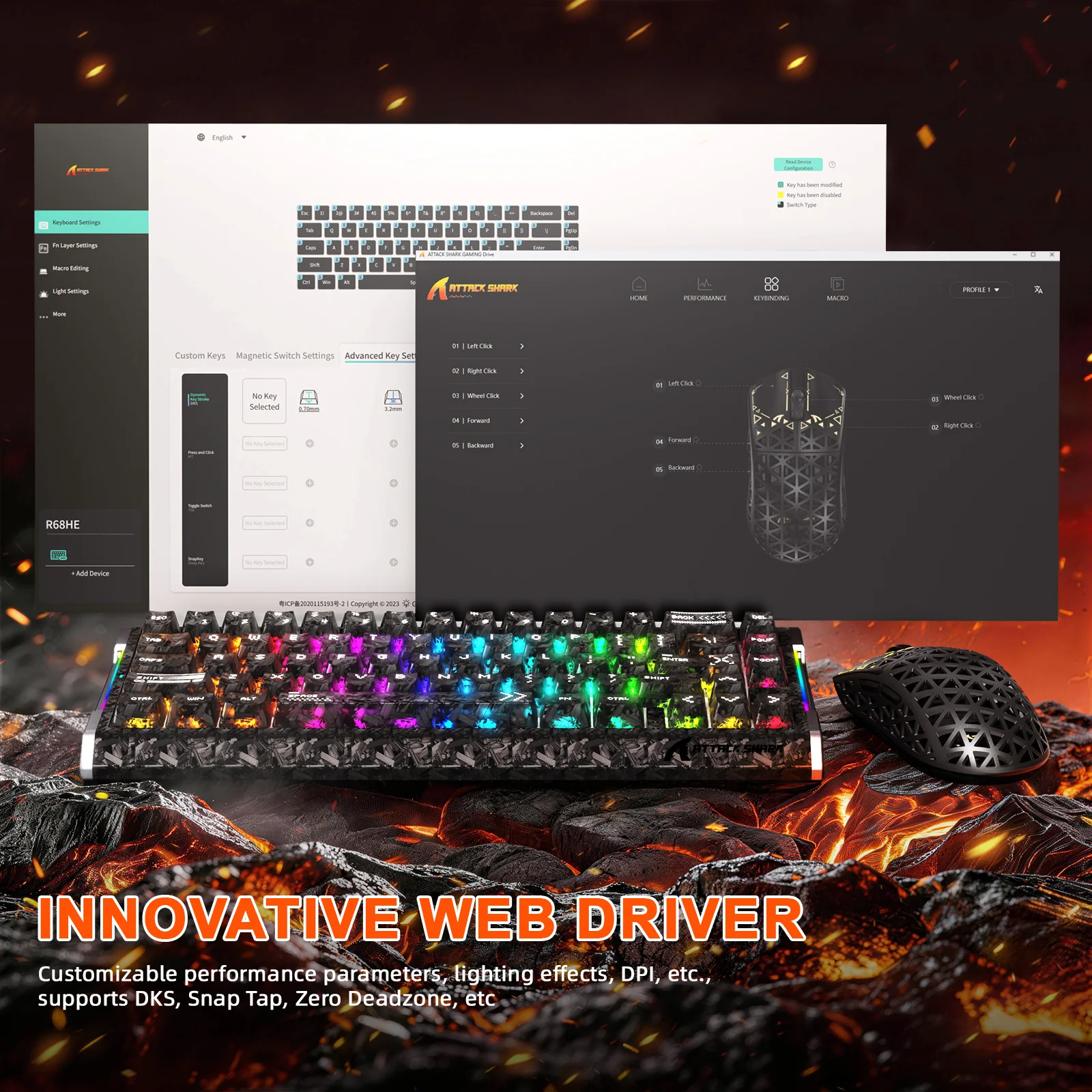 ATTACK SHARK R68 HE & R5 ULTRA Carbon Fiber Gaming Bundle - Image 8