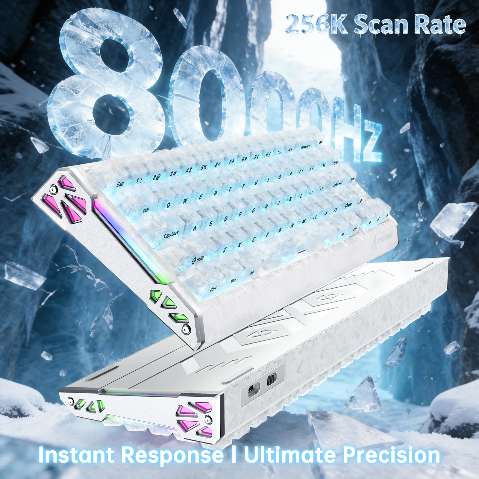 ATTACK SHARK R68 HE Carbon Fiber Wired Rapid Trigger Magnetic Switch Keyboard With C01 Ultra RGB Coiled Cable - Image 13