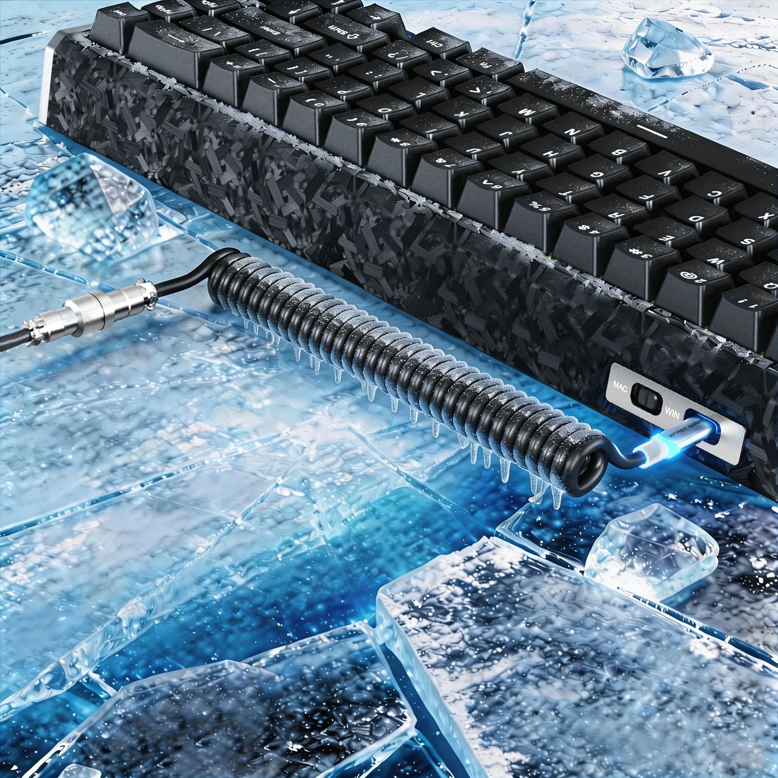 ATTACK SHARK R68 HE Carbon Fiber Wired Rapid Trigger Magnetic Switch Keyboard With C01 Ultra RGB Coiled Cable - Image 27