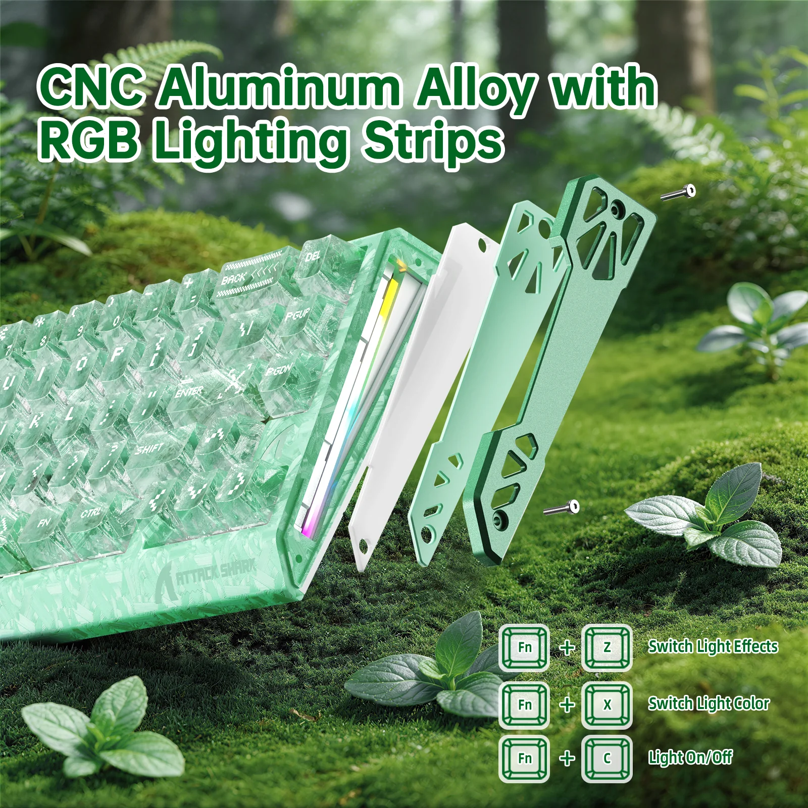 ATTACK SHARK R68 HE Carbon Fiber Wired Rapid Trigger Magnetic Switch Keyboard With C01 Ultra RGB Coiled Cable - Image 32