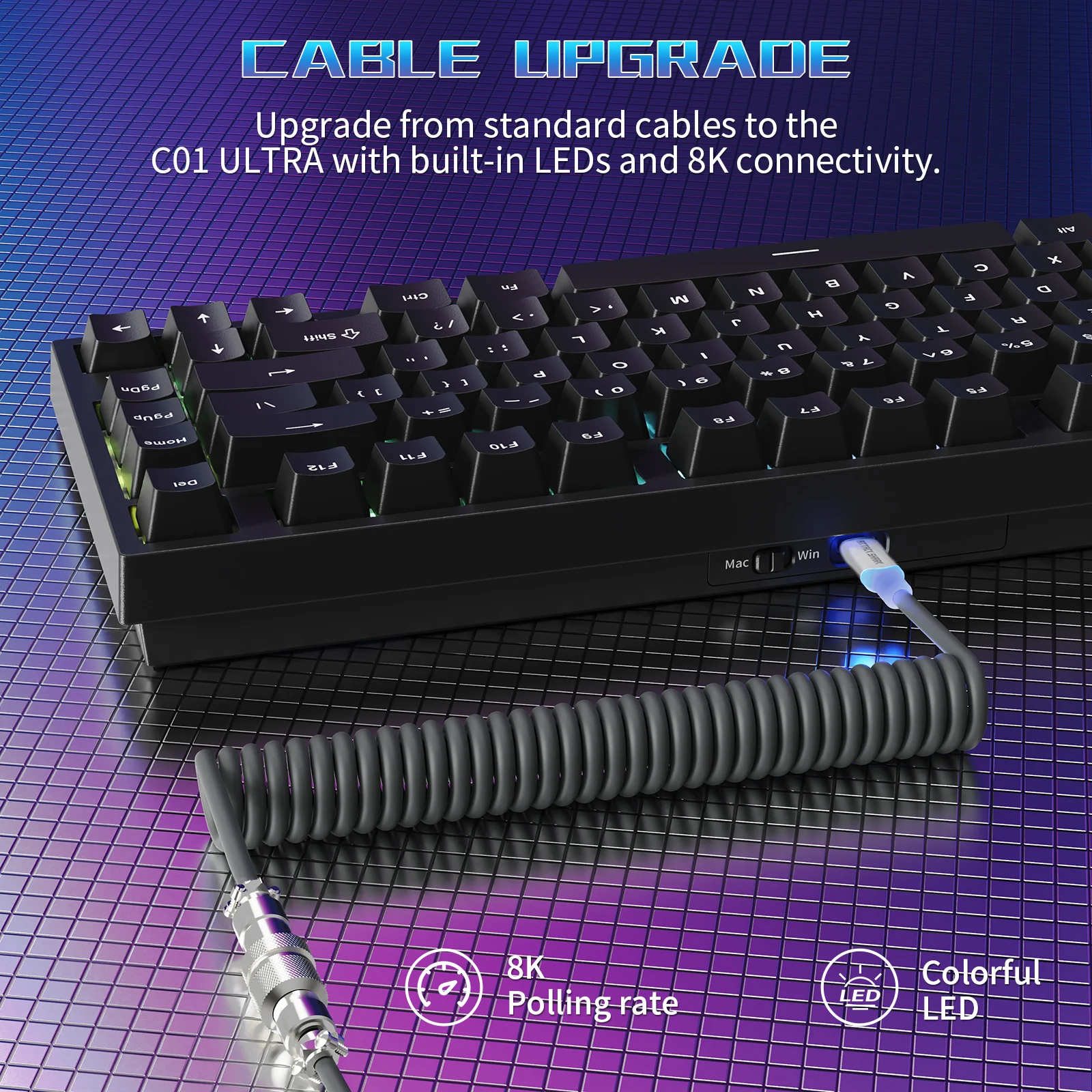 ATTACK SHARK R82 HE Wired 75% Gaming Keyboard  with C01ULTRA LED Cable - Image 14