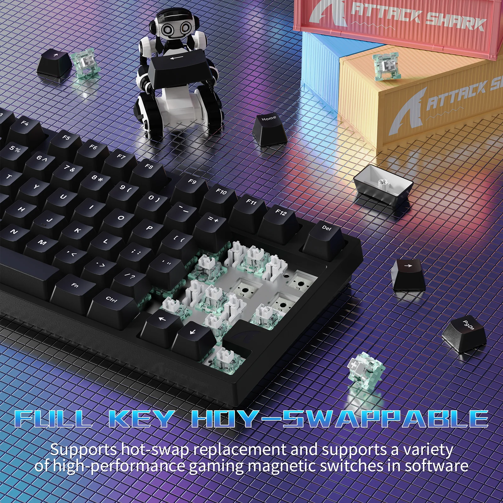 ATTACK SHARK R82 HE Wired 75% Gaming Keyboard  with C01ULTRA LED Cable - Image 17