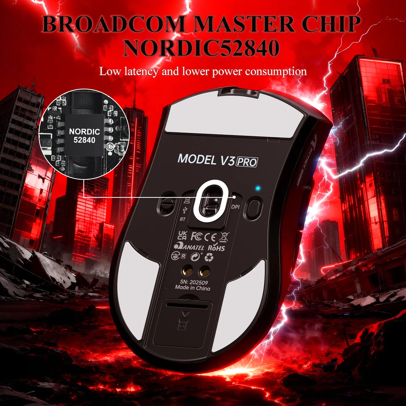ATTACK SHARK V3PRO Ultra-Light Tri-Mode Gaming Mouse with Charging Dock - Image 15