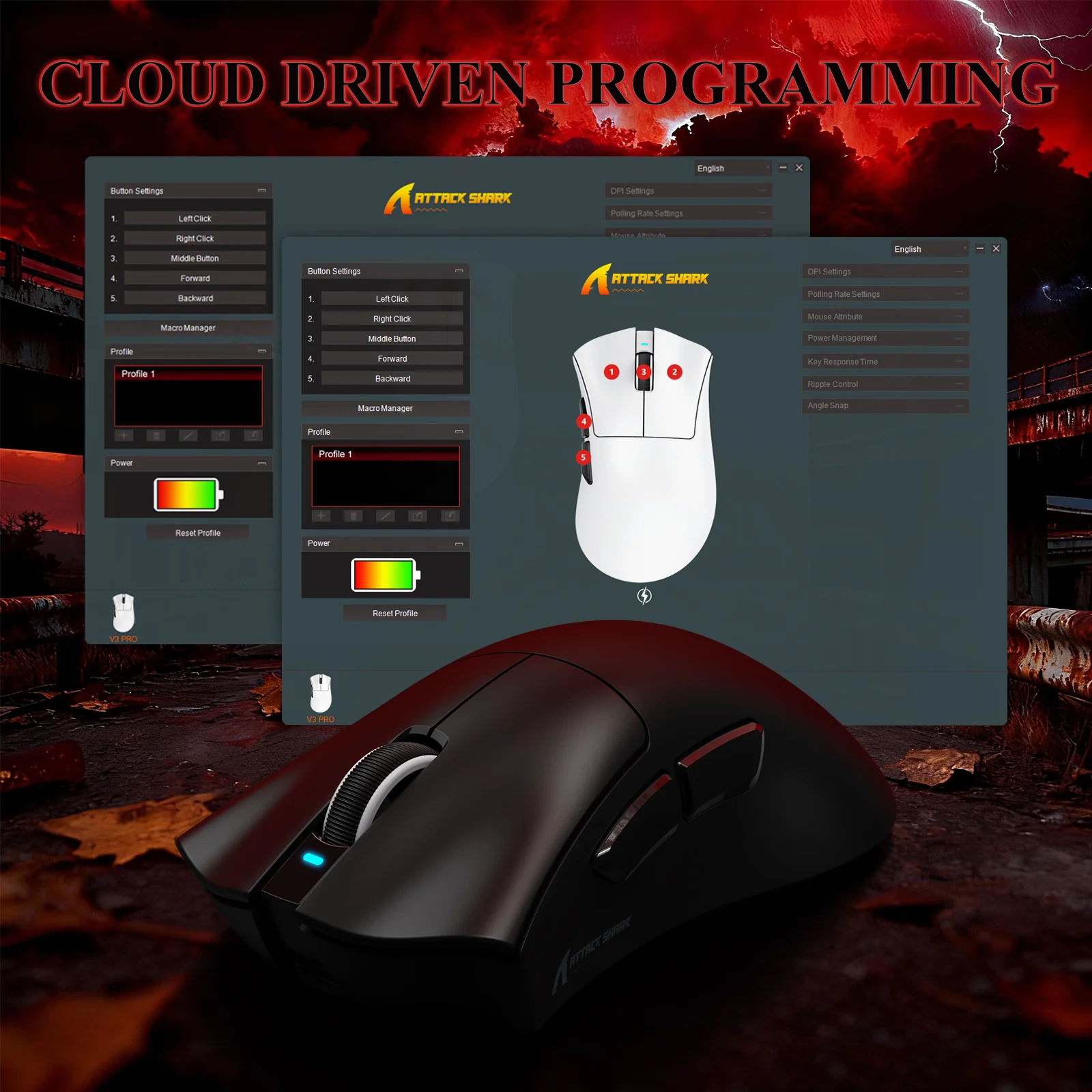 ATTACK SHARK V3PRO Ultra-Light Tri-Mode Gaming Mouse with Charging Dock - Image 27