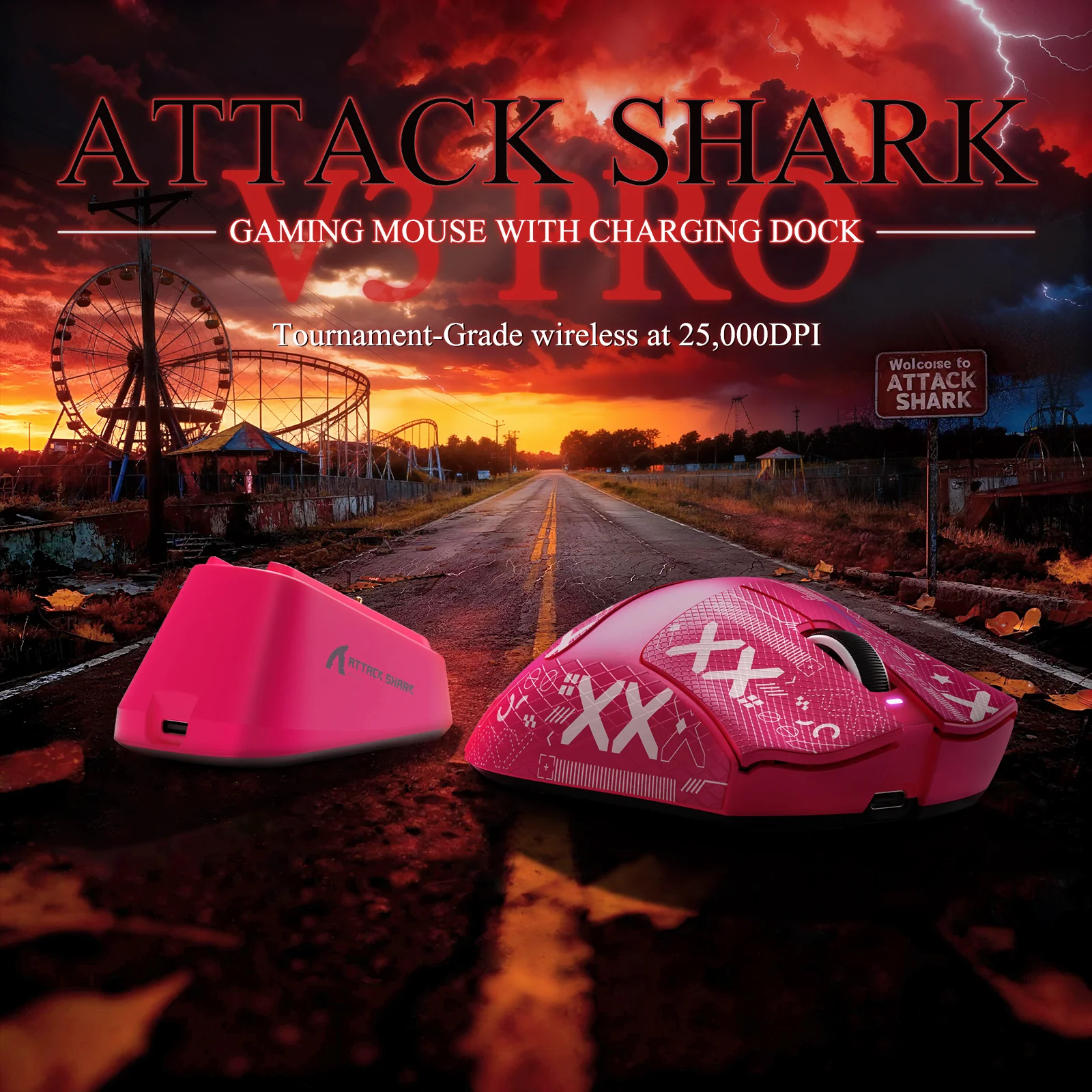 ATTACK SHARK V3PRO Ultra-Light Tri-Mode Gaming Mouse with Charging Dock - Image 47