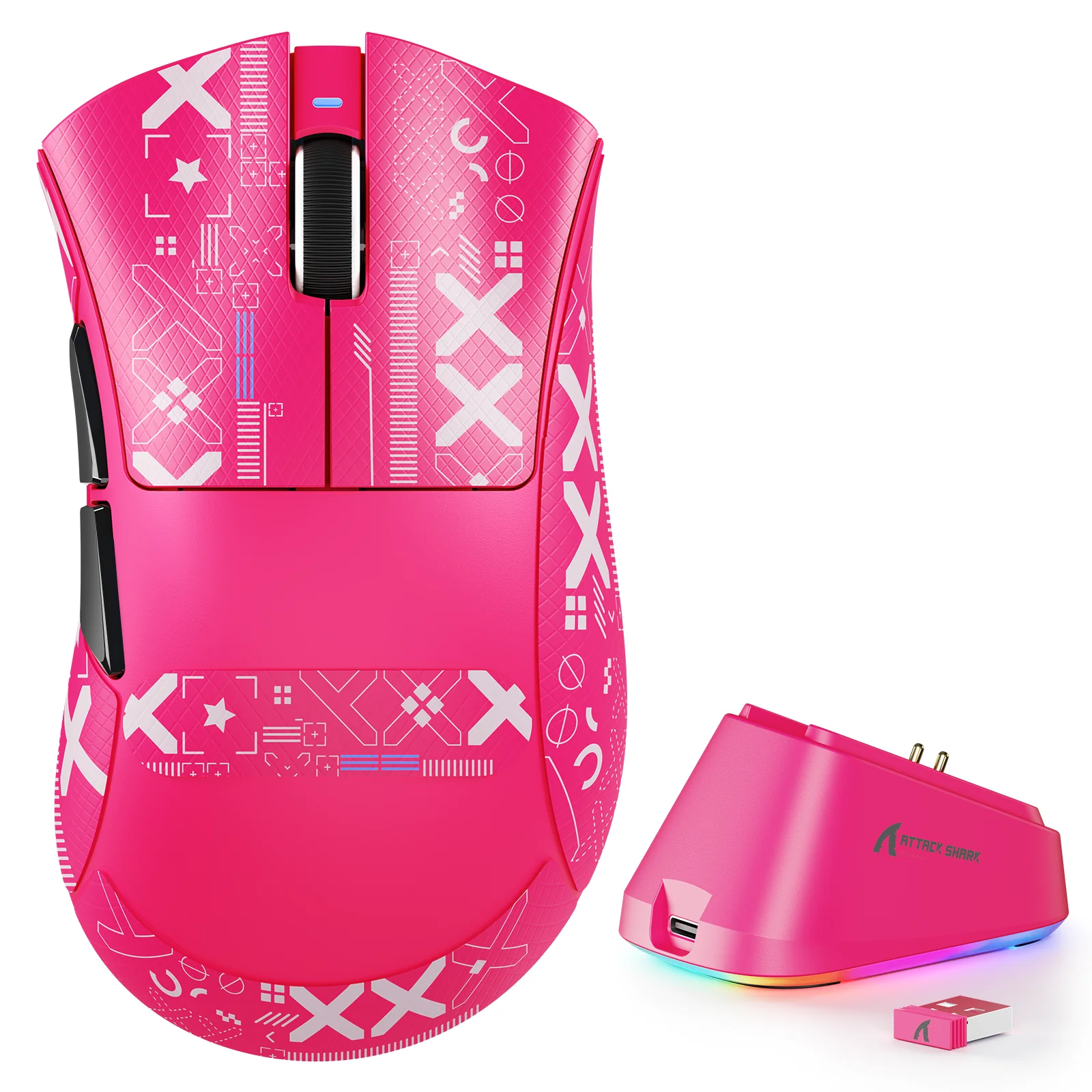 ATTACK SHARK V3PRO Ultra-Light Tri-Mode Gaming Mouse with Charging Dock - Image 6