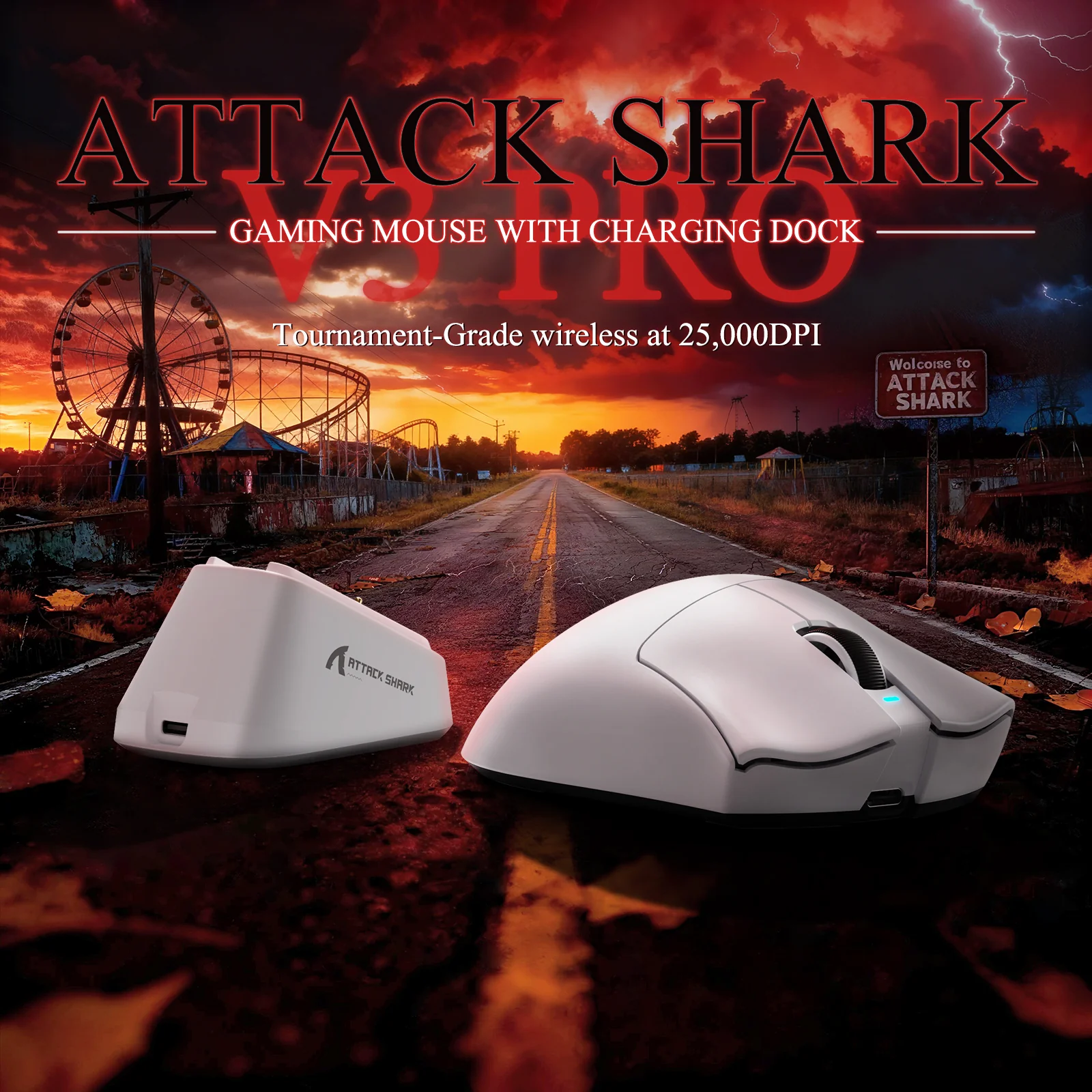 ATTACK SHARK V3PRO Ultra-Light Tri-Mode Gaming Mouse with Charging Dock - Image 8