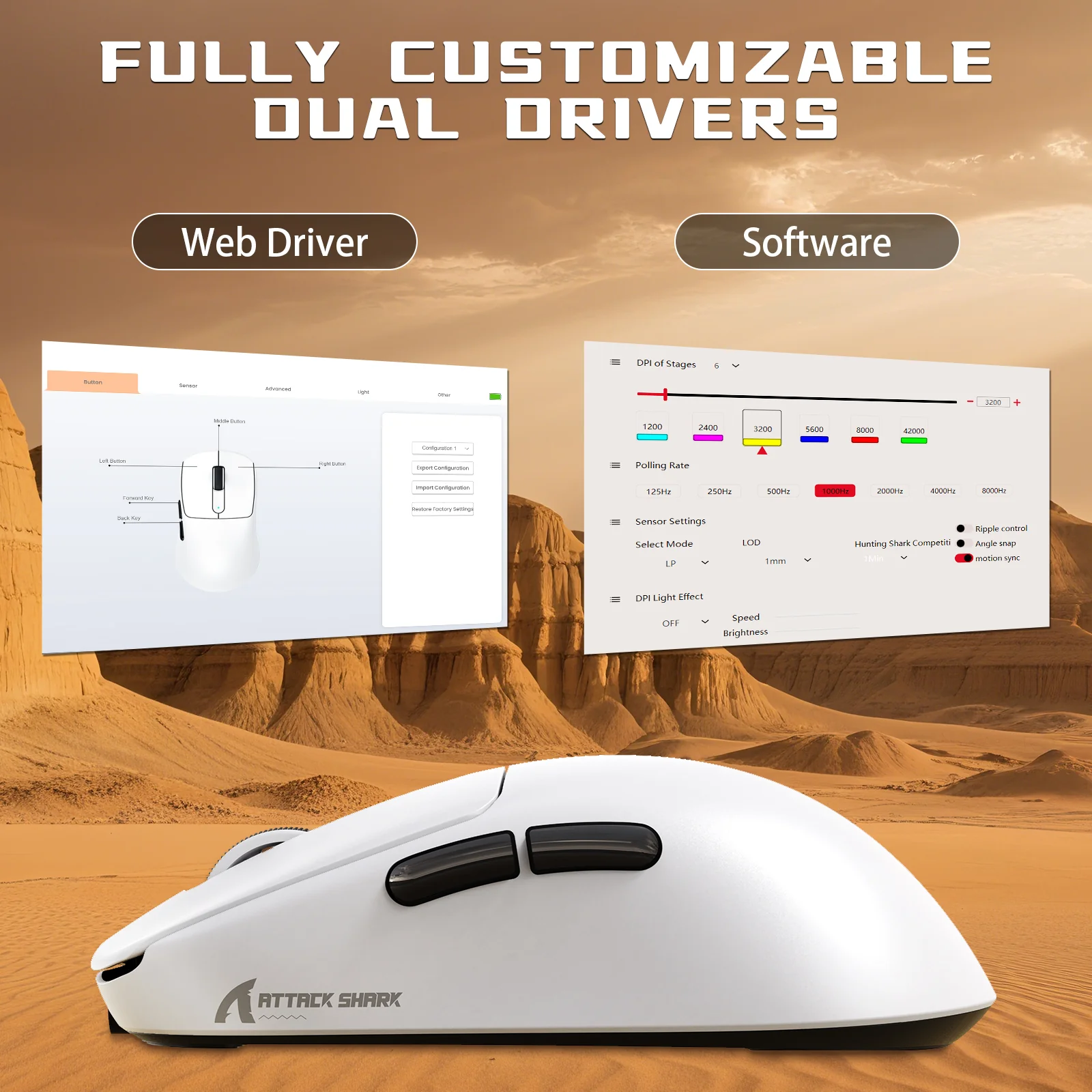 ATTACK SHARK V5 8KHz Wireless PAW3950MAX Gaming Mouse with C06 Ultra Cable - Image 7