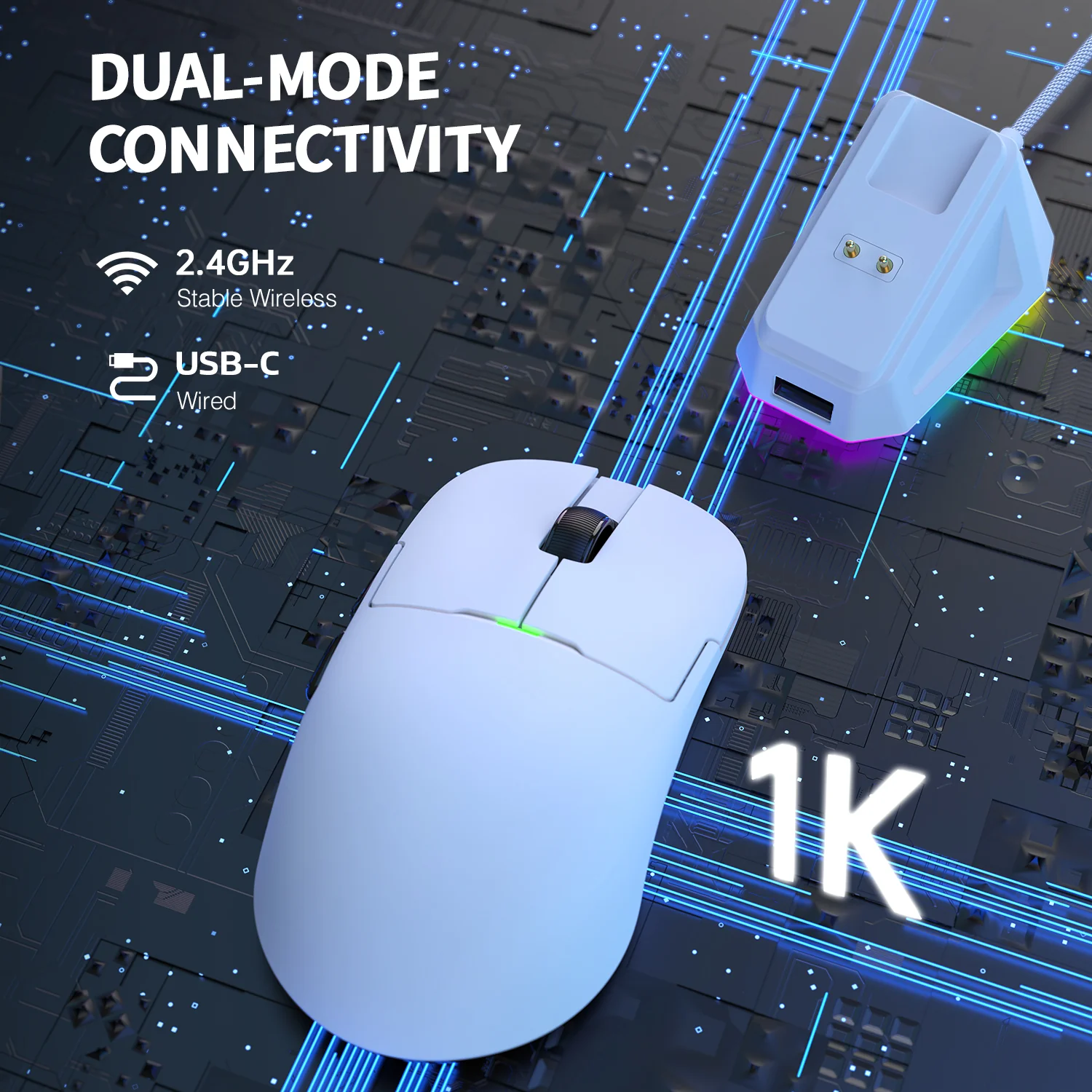 ATTACK SHARK x AJ159P Tri-mode Gaming Mouse with with Magnetic Charging Dock - Image 25