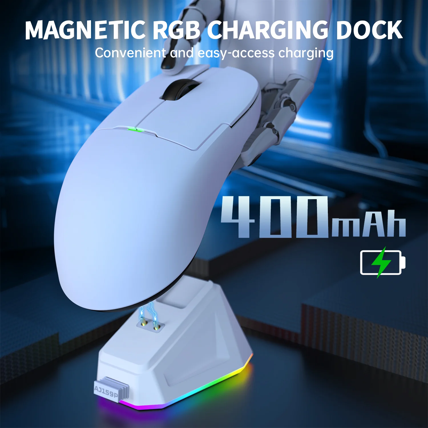 ATTACK SHARK x AJ159P Tri-mode Gaming Mouse with with Magnetic Charging Dock - Image 5