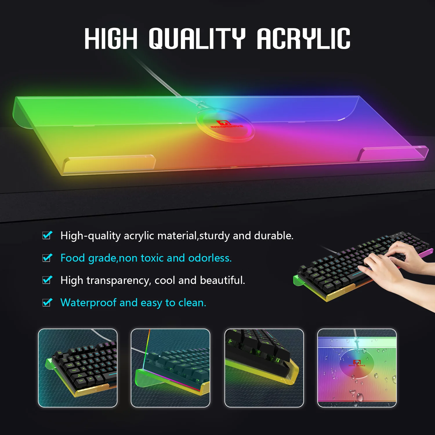 ATTACK SHARK X MAMBASNAKE Ergonomic RGB Keyboard Holder - Image 14