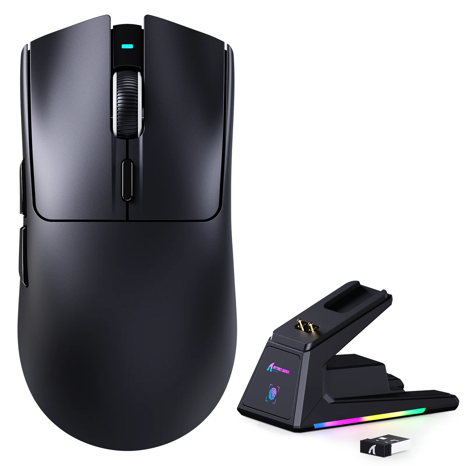 ATTACK SHARK X1 Tri-mode Gaming Mouse With Touchpad RGB Charging Dock PAW3395PRO Sensor - Image 10