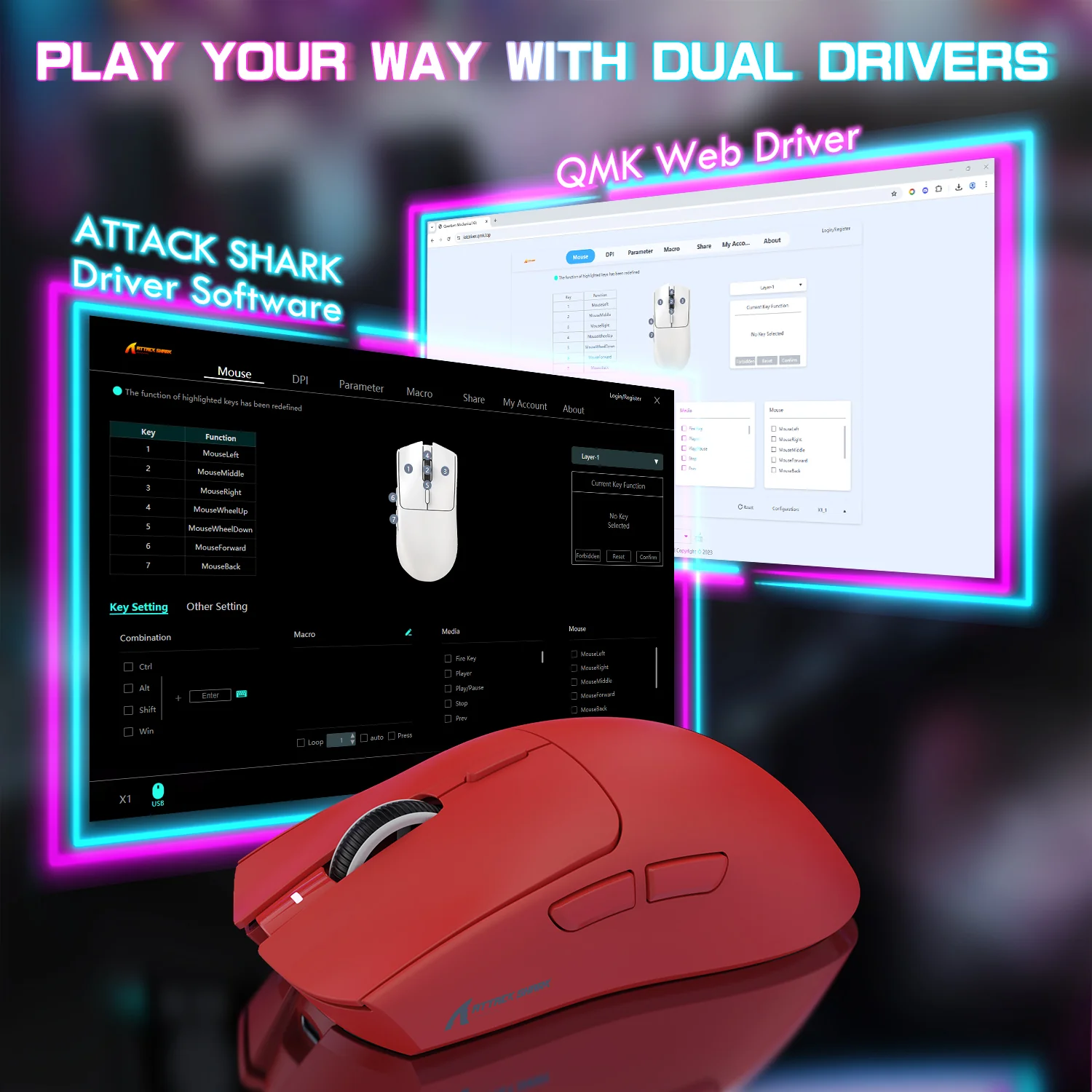ATTACK SHARK X1 Tri-mode Gaming Mouse With Touchpad RGB Charging Dock PAW3395PRO Sensor - Image 26