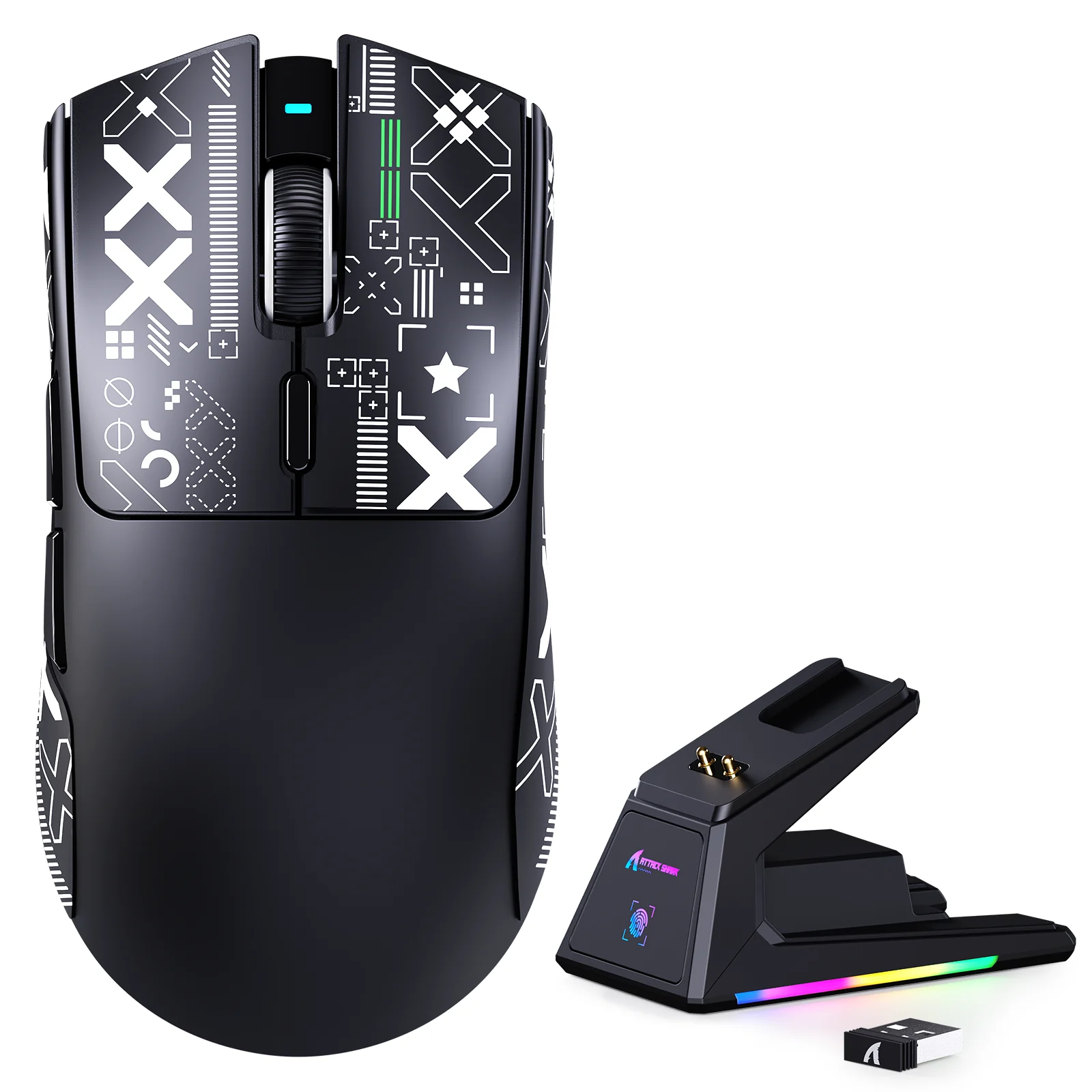 ATTACK SHARK X1 Tri-mode Gaming Mouse With Touchpad RGB Charging Dock PAW3395PRO Sensor - Image 37