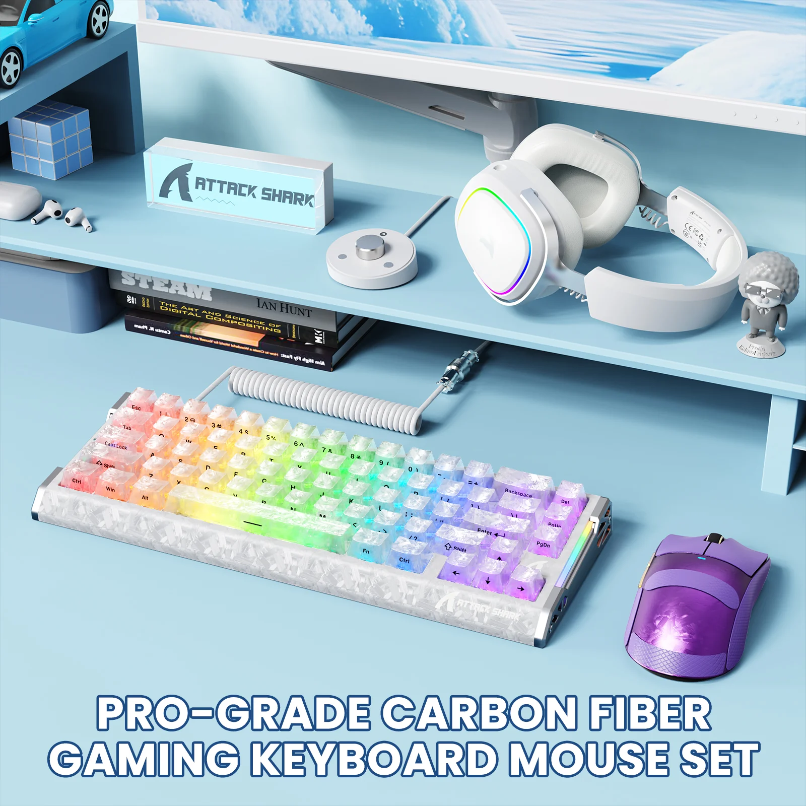 ATTACK SHARK R68 HE & X11 ULTRA Carbon Fiber Gaming Bundle With C01 ULTRA Coiled Cable - Image 19