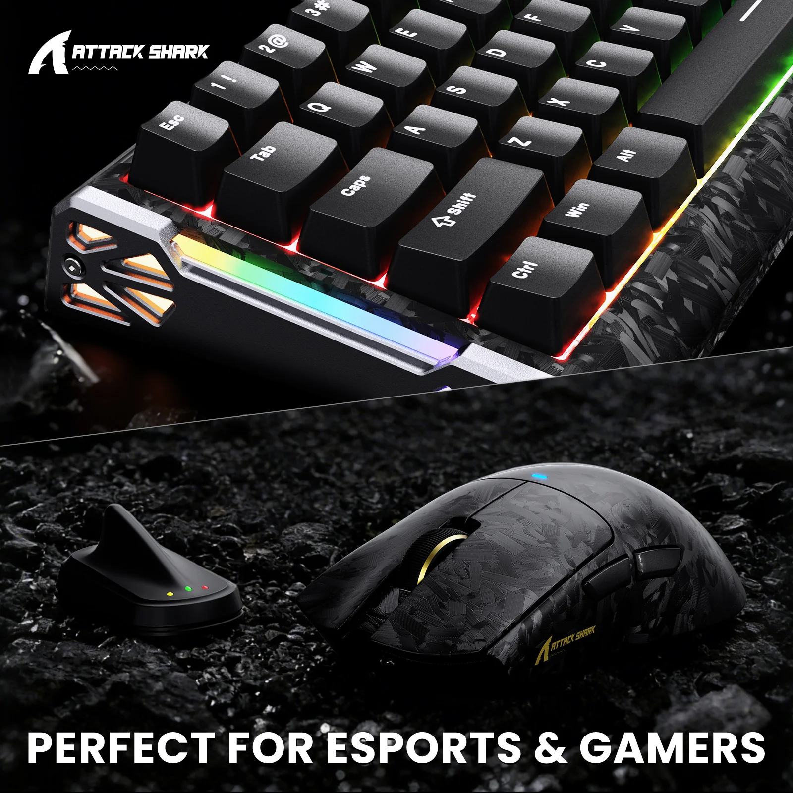 ATTACK SHARK R68 HE & X11 ULTRA Carbon Fiber Gaming Bundle With C01 ULTRA Coiled Cable - Image 27