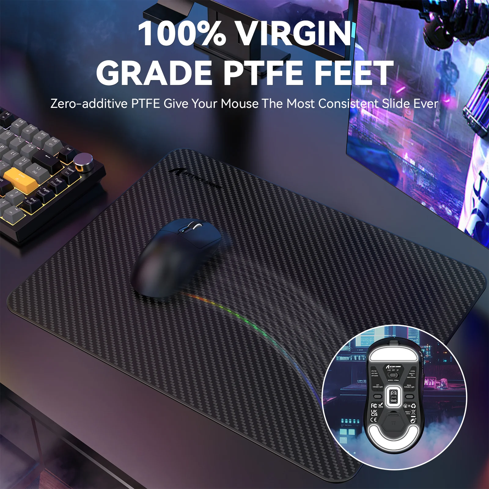 ATTACK SHARK X3MAX PAW3950 Wireless Gaming Mouse - Image 19