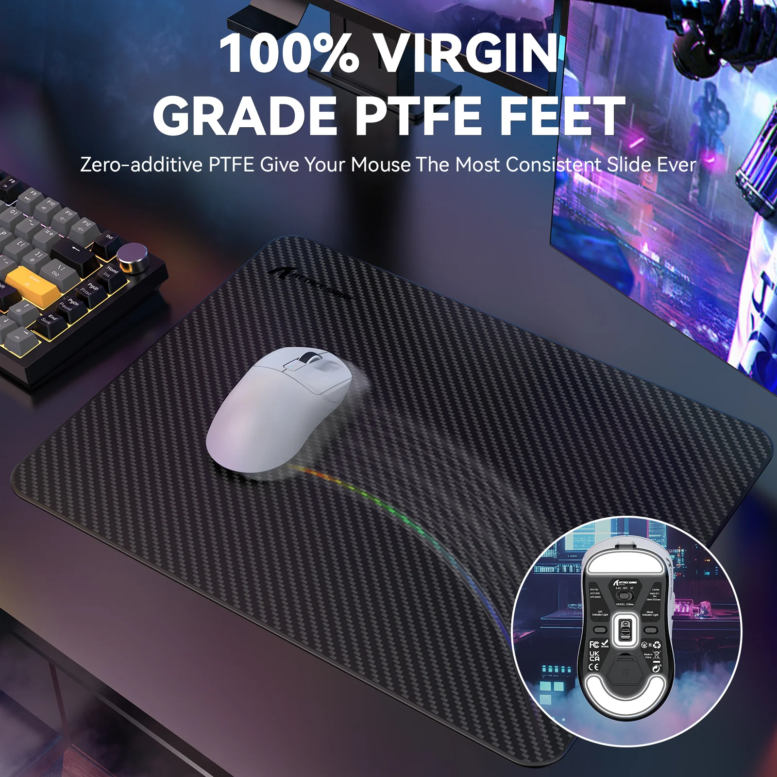 ATTACK SHARK X3MAX PAW3950 Wireless Gaming Mouse - Image 9