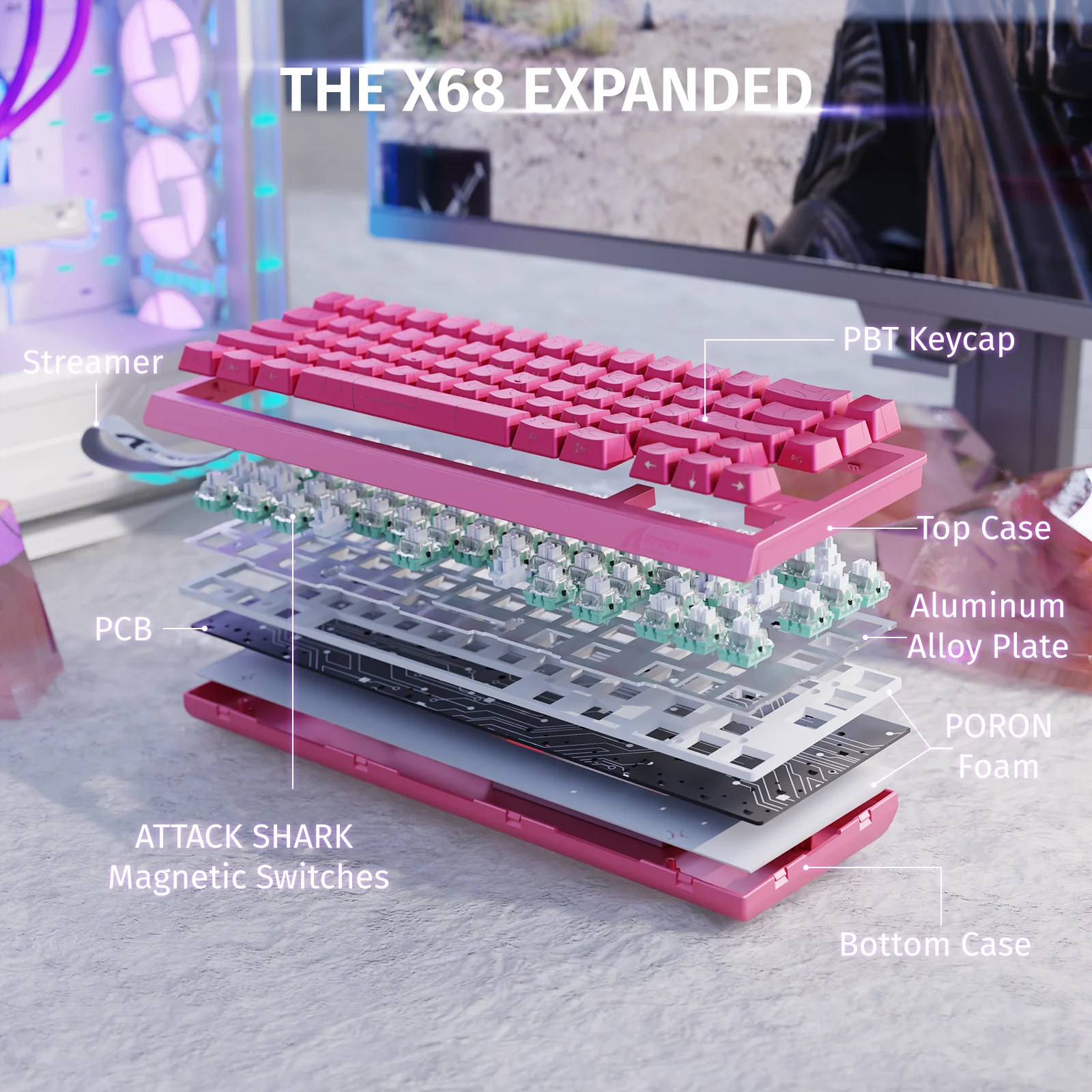 ATTACK SHARK X68 HE Rapid Trigger Keyboard Magnetic Switch - Image 45