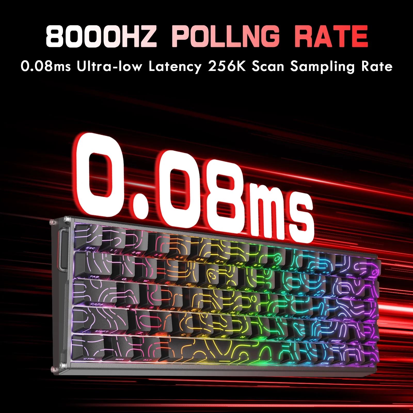 ATTACK SHARK X68MAX HE Rapid Trigger CNC Aluminum Keyboard Magnetic Switch with C01Ultra RGB Coiled Cable - Image 22