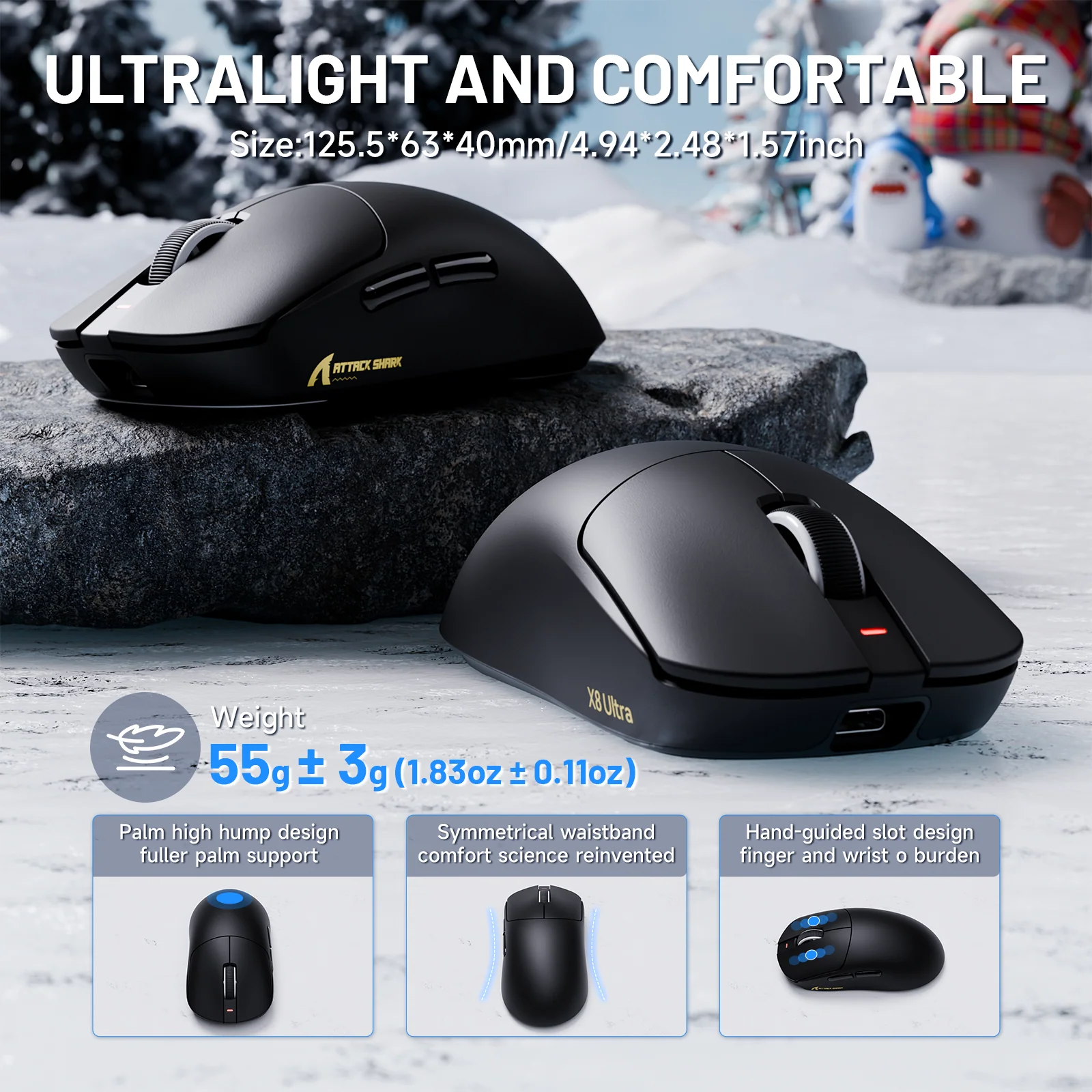 ATTACK SHARK X8 Ultra 8KHz Wireless Gaming Mouse With C06 Ultra Cable - Image 3