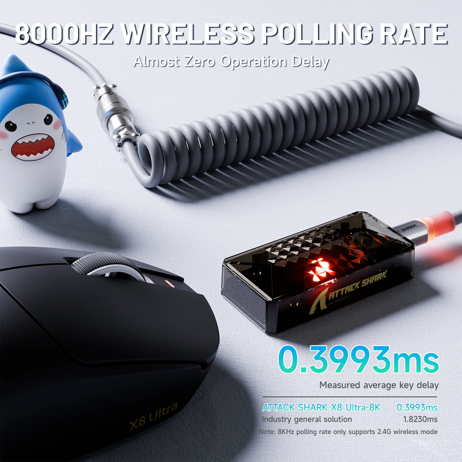 ATTACK SHARK X8 Ultra 8KHz Wireless Gaming Mouse With C06 Ultra Cable - Image 4