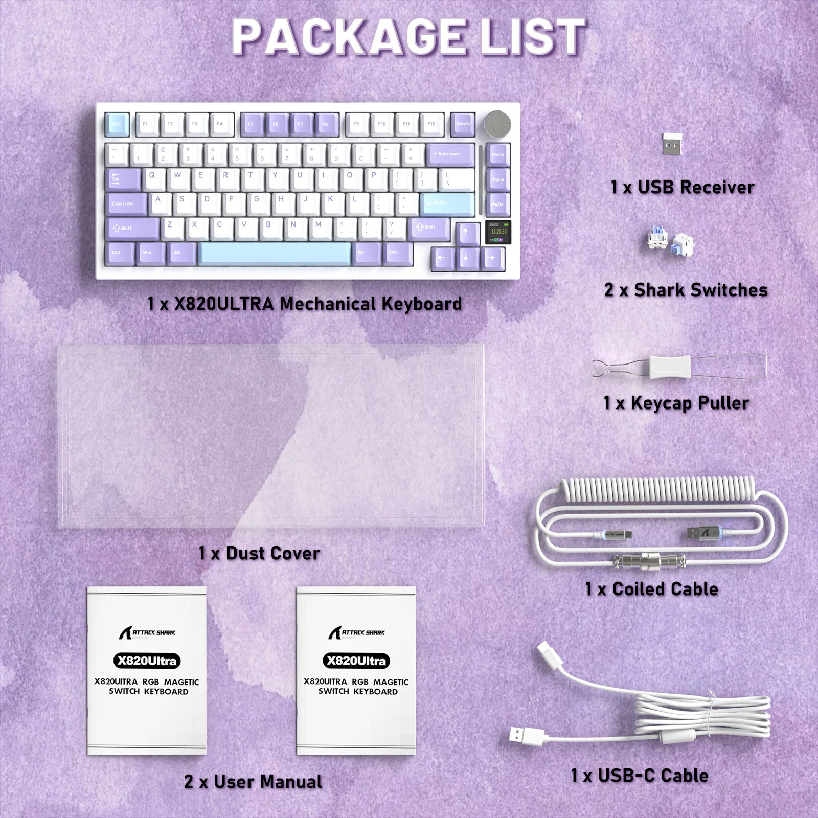 ATTACK SHARK X820ULTRA Mechanical Keyboard with C01ULTRA Coiled Cable - Image 21