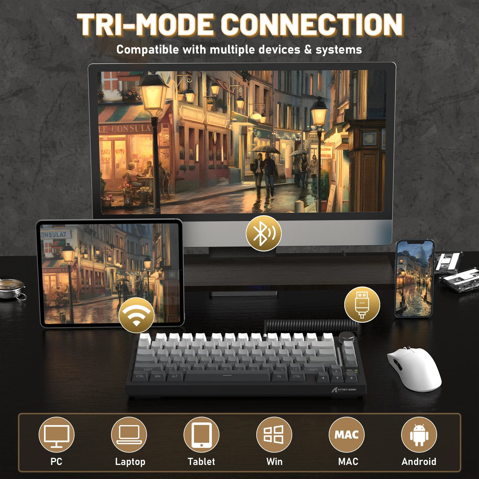 ATTACK SHARK X820ULTRA Mechanical Keyboard with C01ULTRA Coiled Cable - Image 60